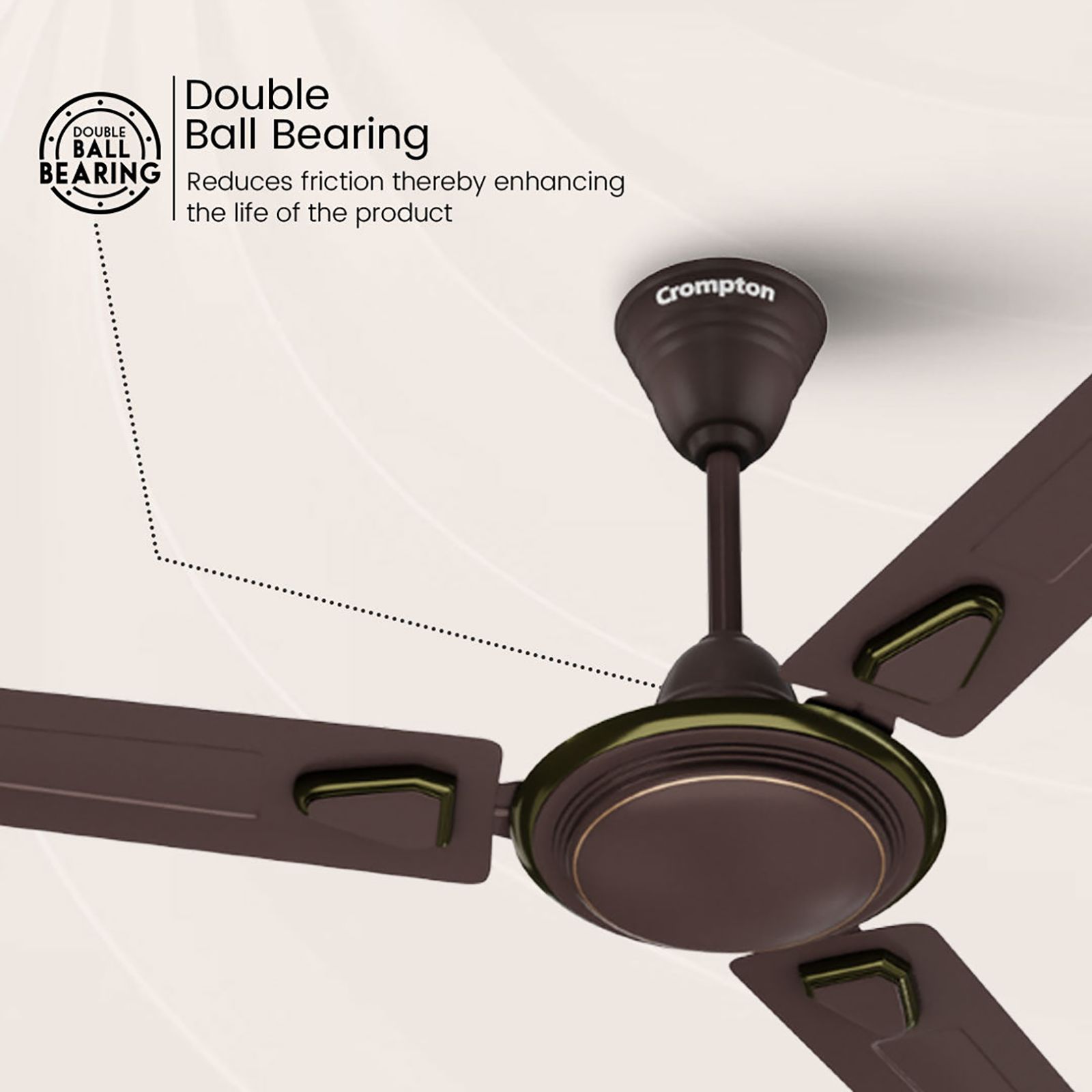 Crompton Surebreeze Super Briz Deco 1 Star 1200mm 3 Blade Copper Motor Ceiling Fan (Rust Proof, Smoked Brown)_6