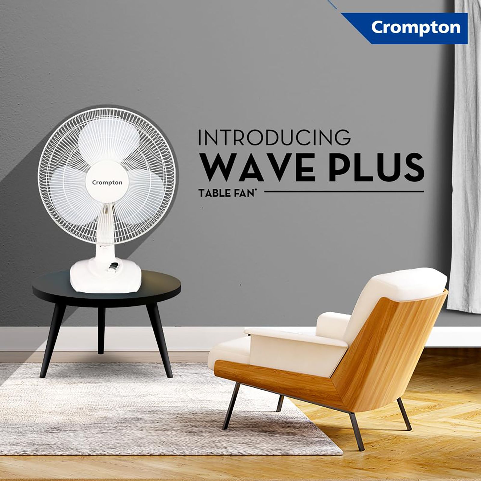 Crompton High Flo Wave Plus 400mm 3 Blade Copper Motor Table Fan (Aerodynamically Designed Blades, White) Crompton High Flo Wave Plus 400mm 3 Blade Copper Motor Table Fan (Aerodynamically Designed Blades, White)_5