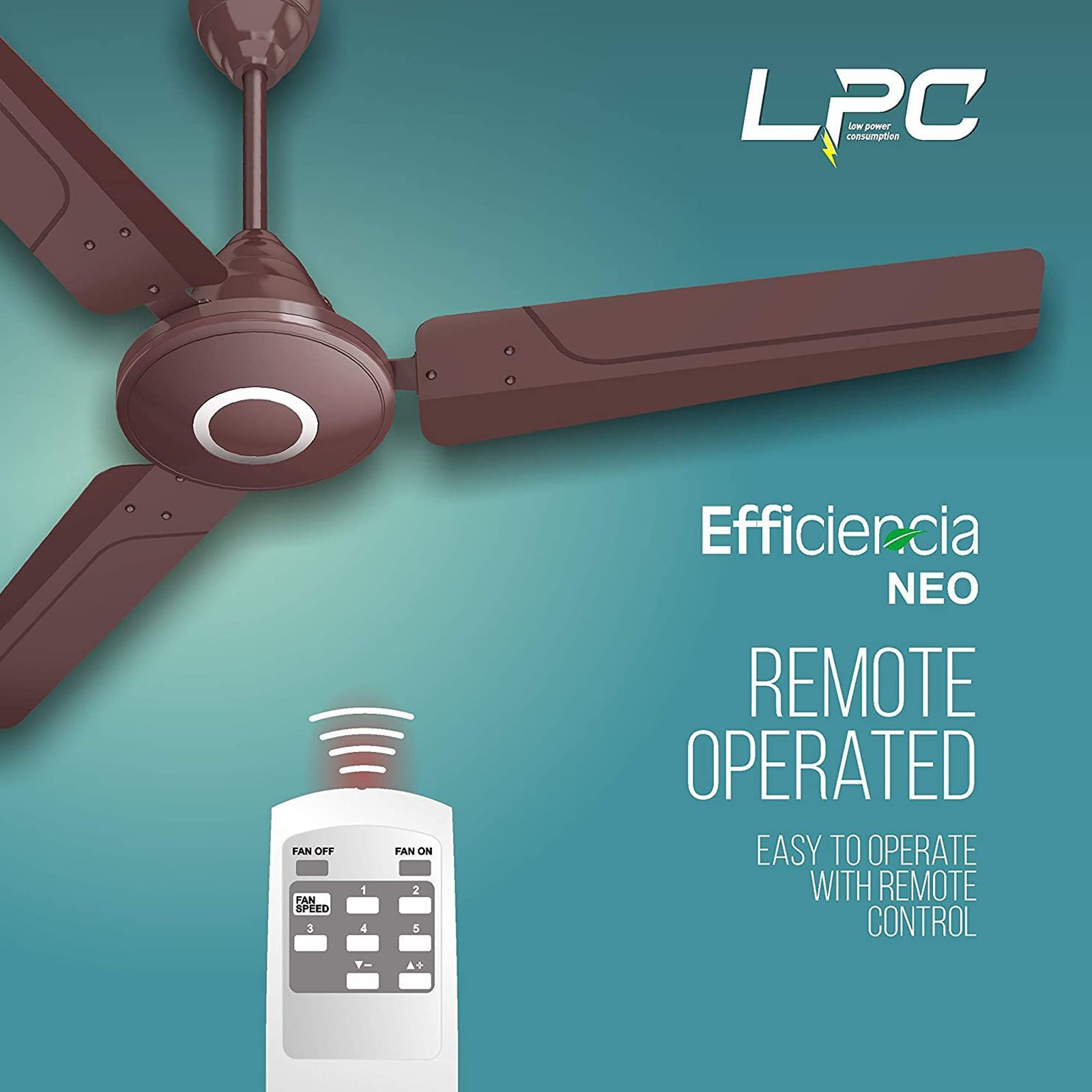 HAVELLS Efficiencia Neo 5 Star 1200mm 3 Blade BLDC Motor Ceiling Fan with Remote (High Speed, Brown)_12