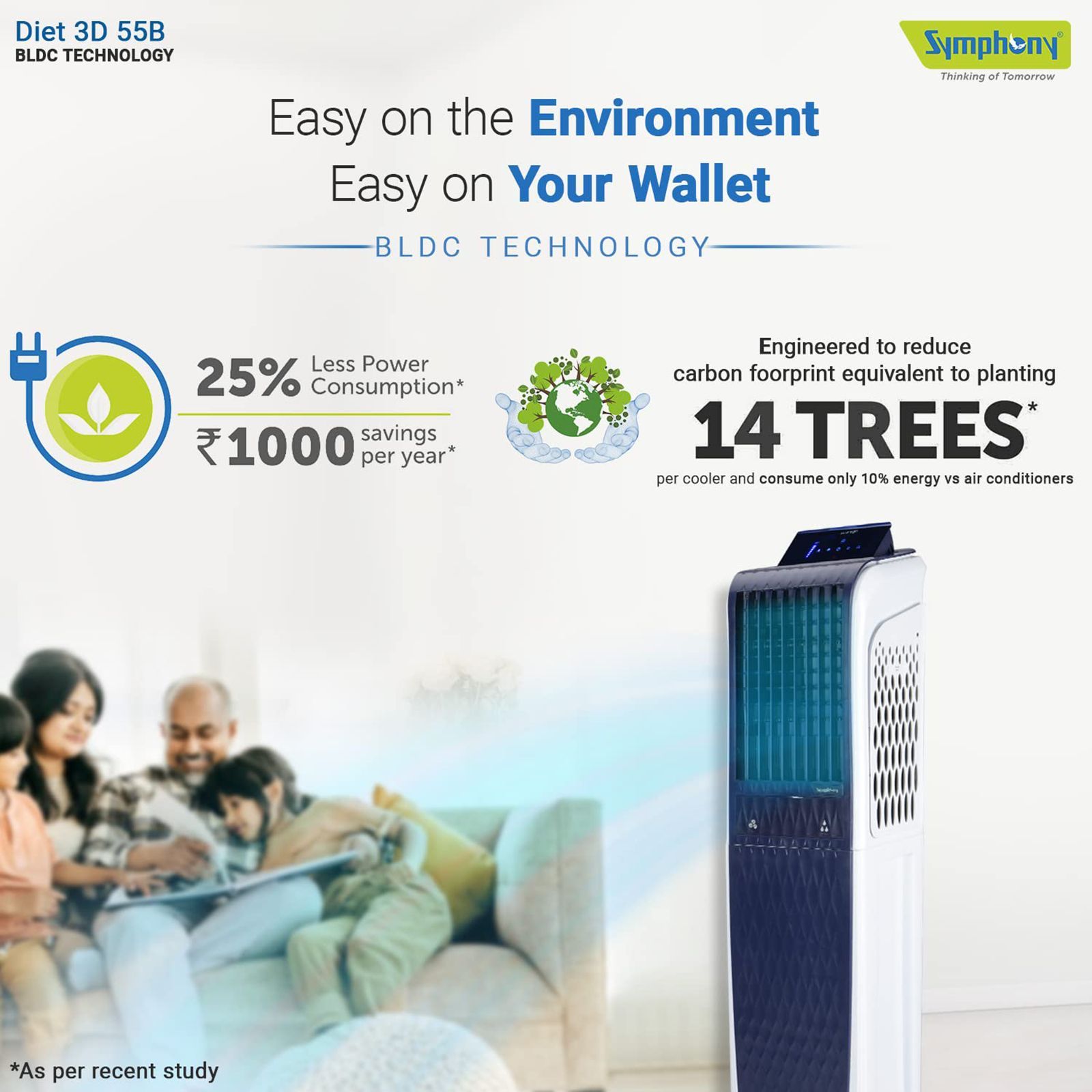 Symphony DiET 3D 55B 55 Litres Tower Air Cooler (BLDC Technology, ACOTO430, White)_5