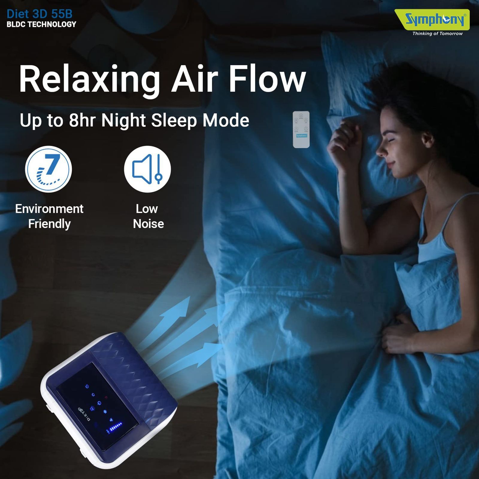 Symphony DiET 3D 55B 55 Litres Tower Air Cooler (BLDC Technology, ACOTO430, White)_3