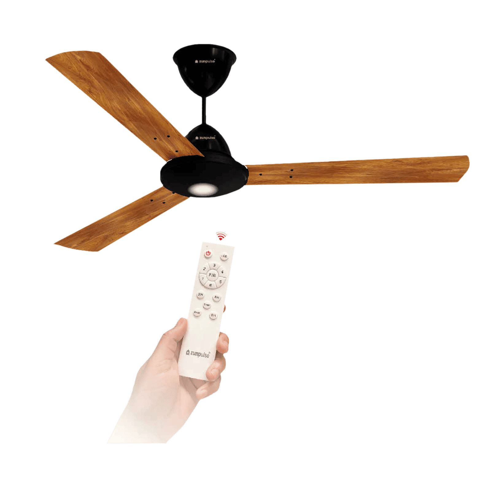 zunpulse Revelle 5 Star 1200mm 3 Blade BLDC Motor Ceiling Fan with Remote (Noiseless Operation, Teakwood)_1