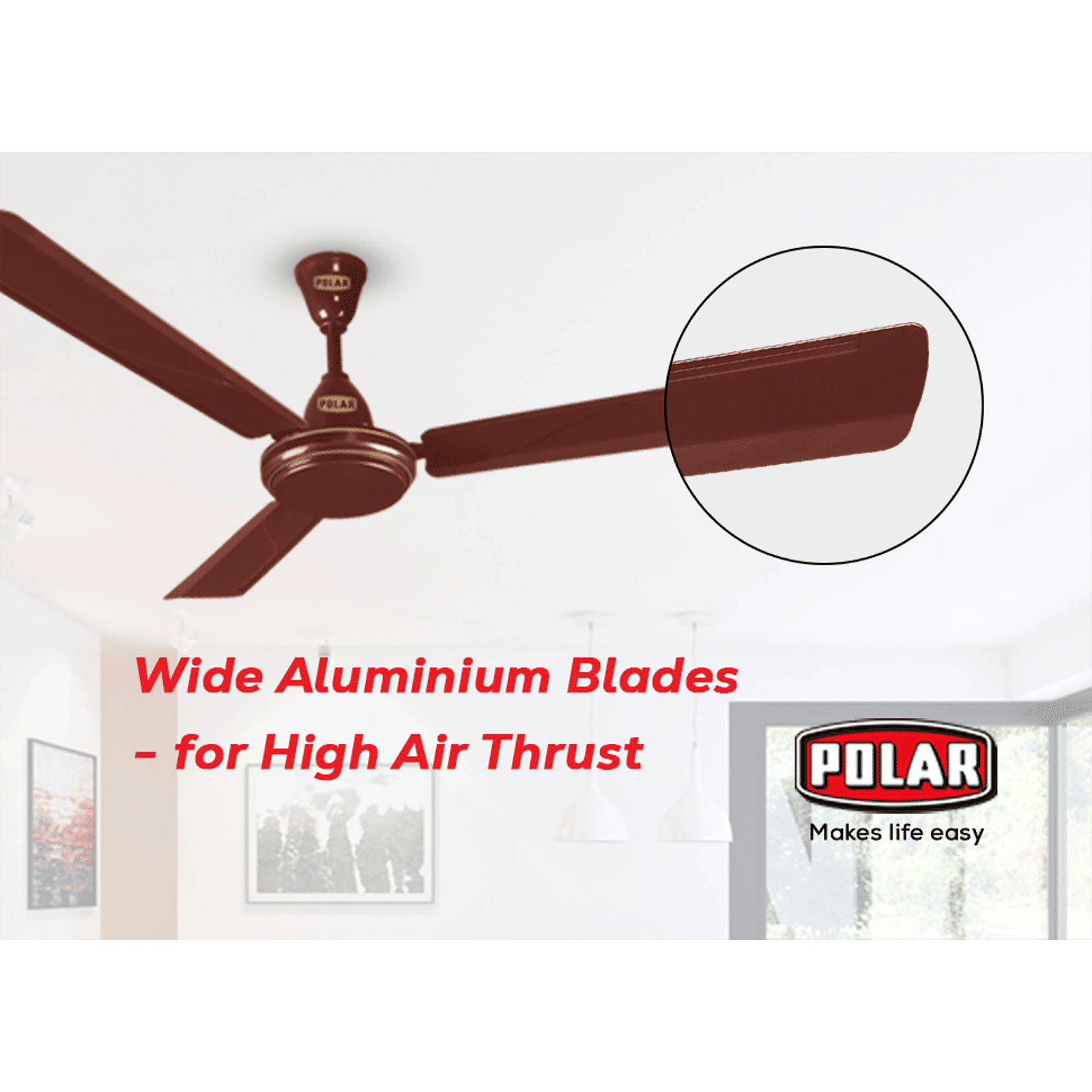POLAR Winpro 1 Star 1200mm 3 Blade Copper Motor Ceiling Fan (Inverter Compatibility, Brown)_8
