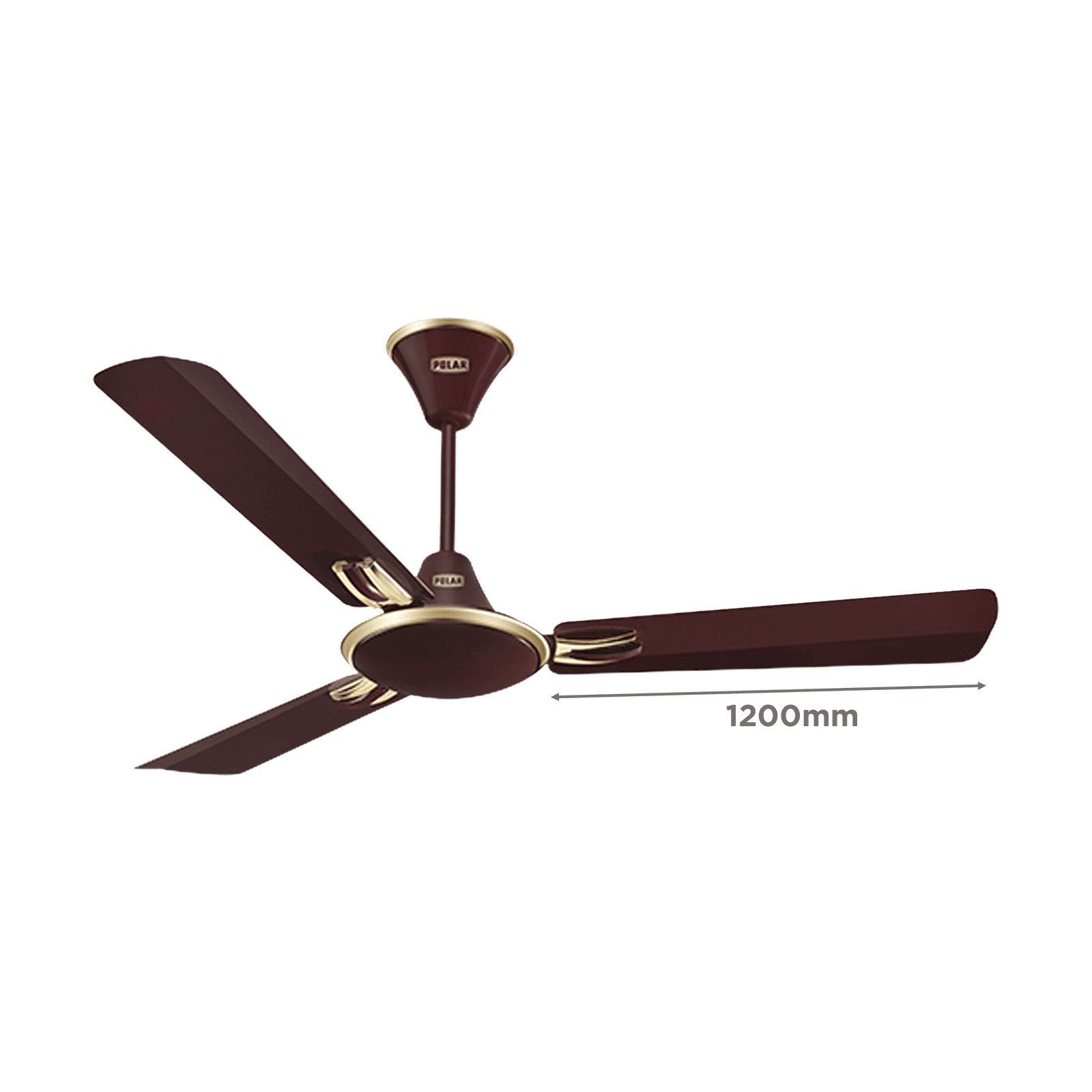 POLAR Corvette Core 1 Star 1200mm 3 Blade Noiseless Operation Ceiling Fan (Metallic Contrast Blade Trim, Brown)_2