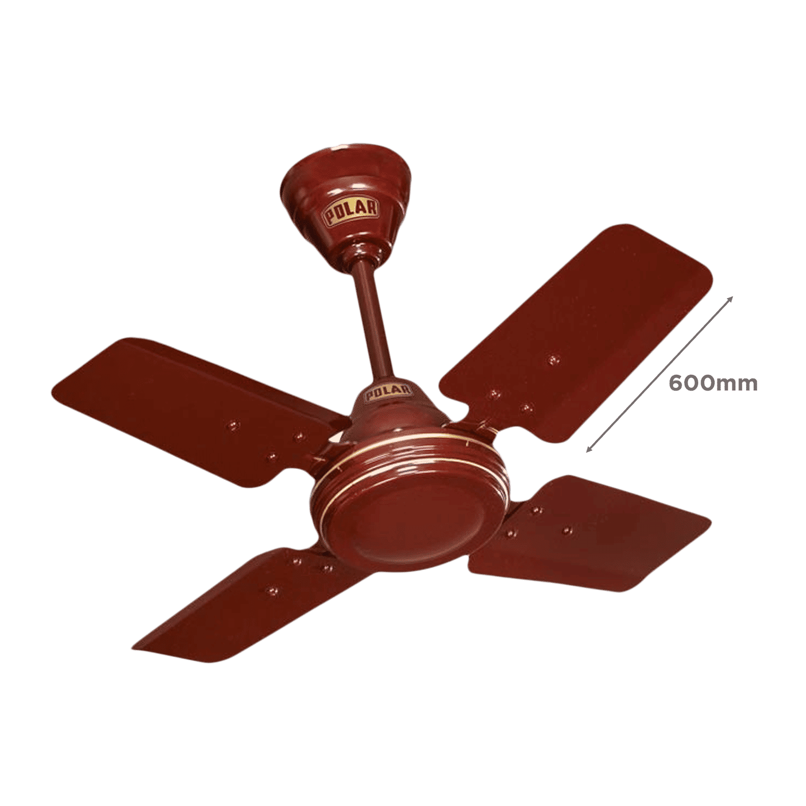 POLAR Super Speed 1 Star 600mm 4 Blade Copper Motor Ceiling Fan (Rust Resistant, Brown)_2