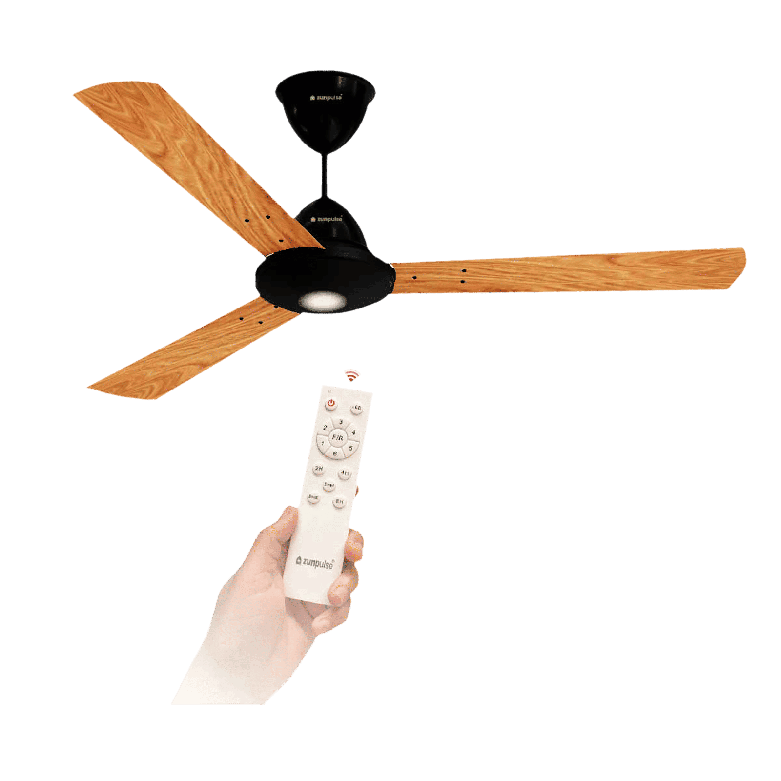 zunpulse Revelle 5 Star 1200mm 3 Blade BLDC Motor Ceiling Fan with Remote (Noiseless Operation, Oak White)_1