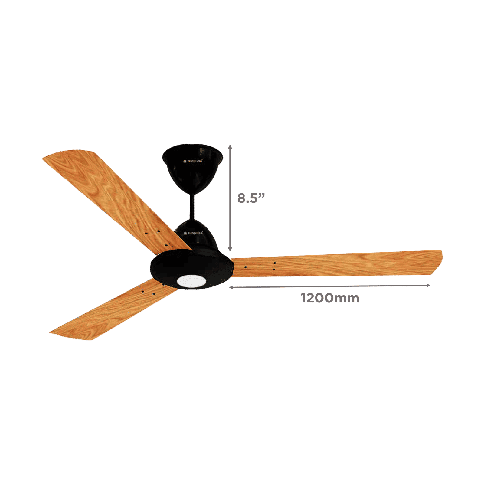 zunpulse Revelle 5 Star 1200mm 3 Blade BLDC Motor Ceiling Fan with Remote (Noiseless Operation, Oak White)_2