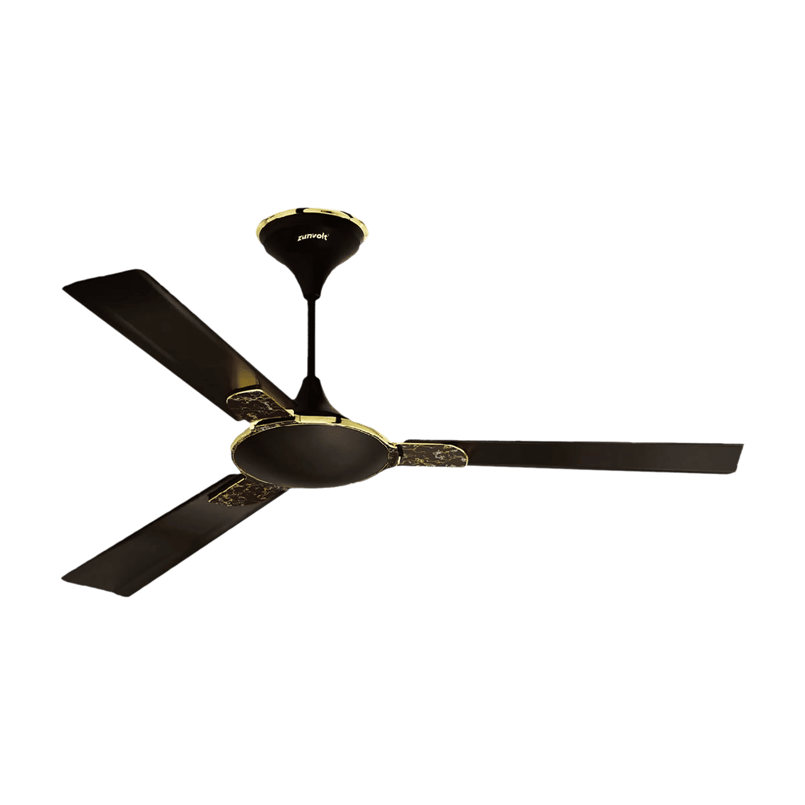 zunpulse Shimmer 1200mm 3 Blade High Grade Copper Ceiling Fan (Noiseless Operation, Smokey Brown)_1
