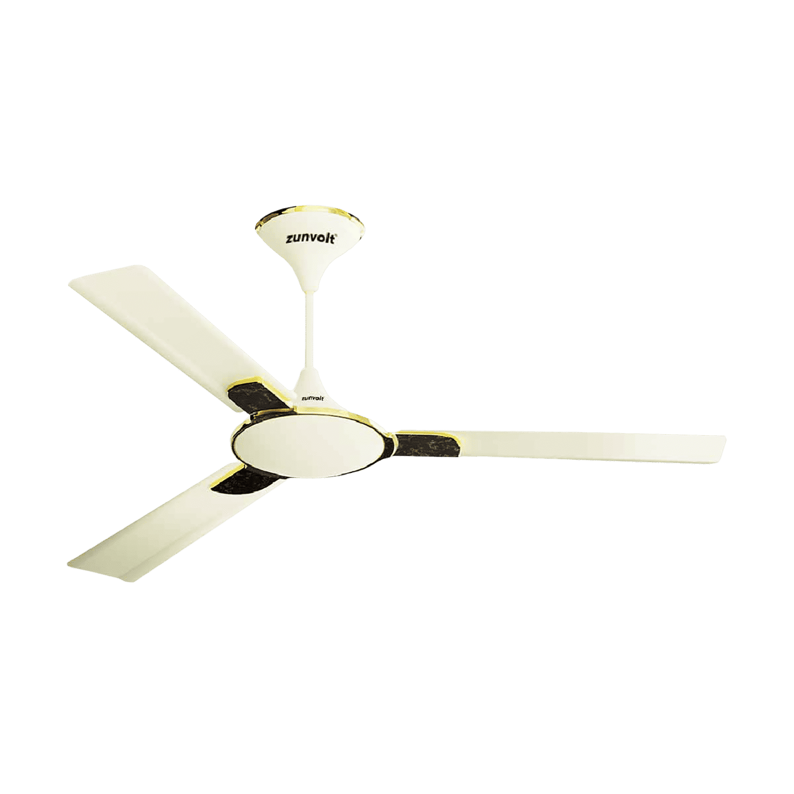 zunpulse Shimmer 1200mm 3 Blade High Grade Copper Ceiling Fan (Noiseless Operation, Ivory)_1