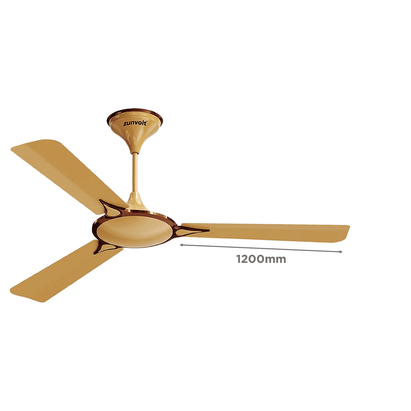 zunpulse Emperor 1200mm 3 Blade High Speed Ceiling Fan (Double Ball Bearing, Golden & Brown) zunpulse Emperor 1200mm 3 Blade High Speed Ceiling Fan (Double Ball Bearing, Golden & Brown)_2