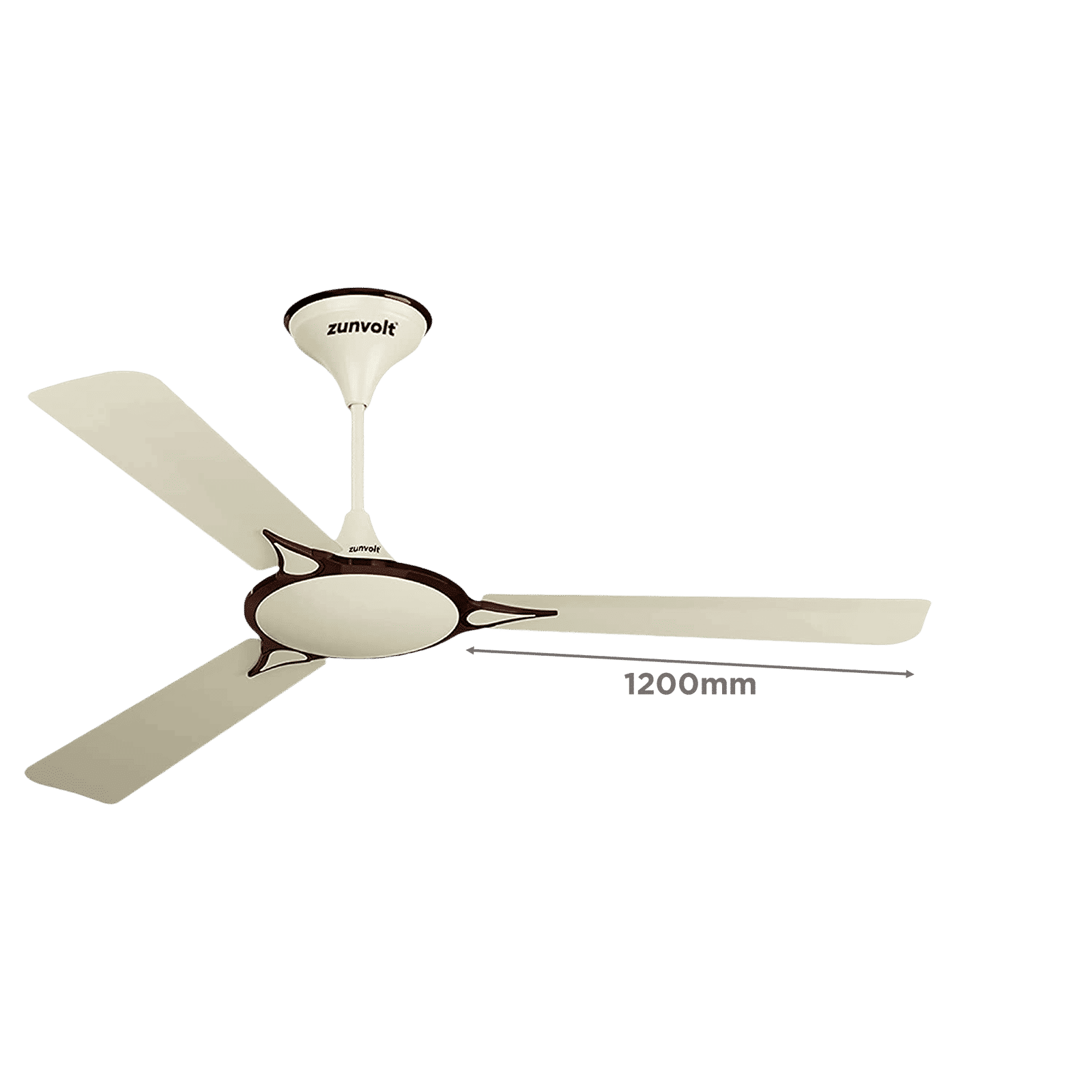 zunpulse Emperor 1200mm 3 Blade High Speed Ceiling Fan (Double Ball Bearing, Ivory)_2