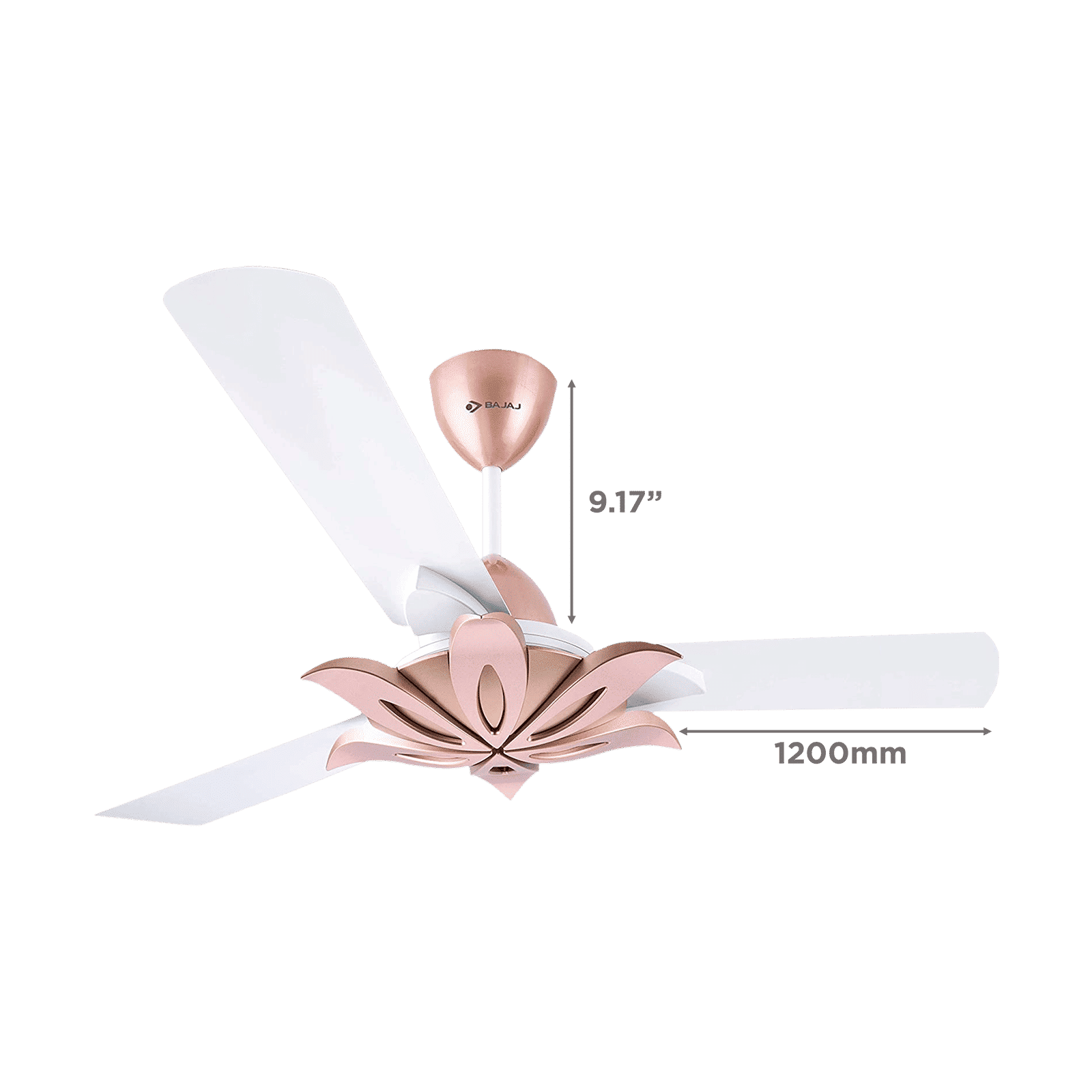 BAJAJ Floweret EE 1 Star 1200mm 3 Blade Anti Bacterial Ceiling Fan (Easy to Clean, White)_2