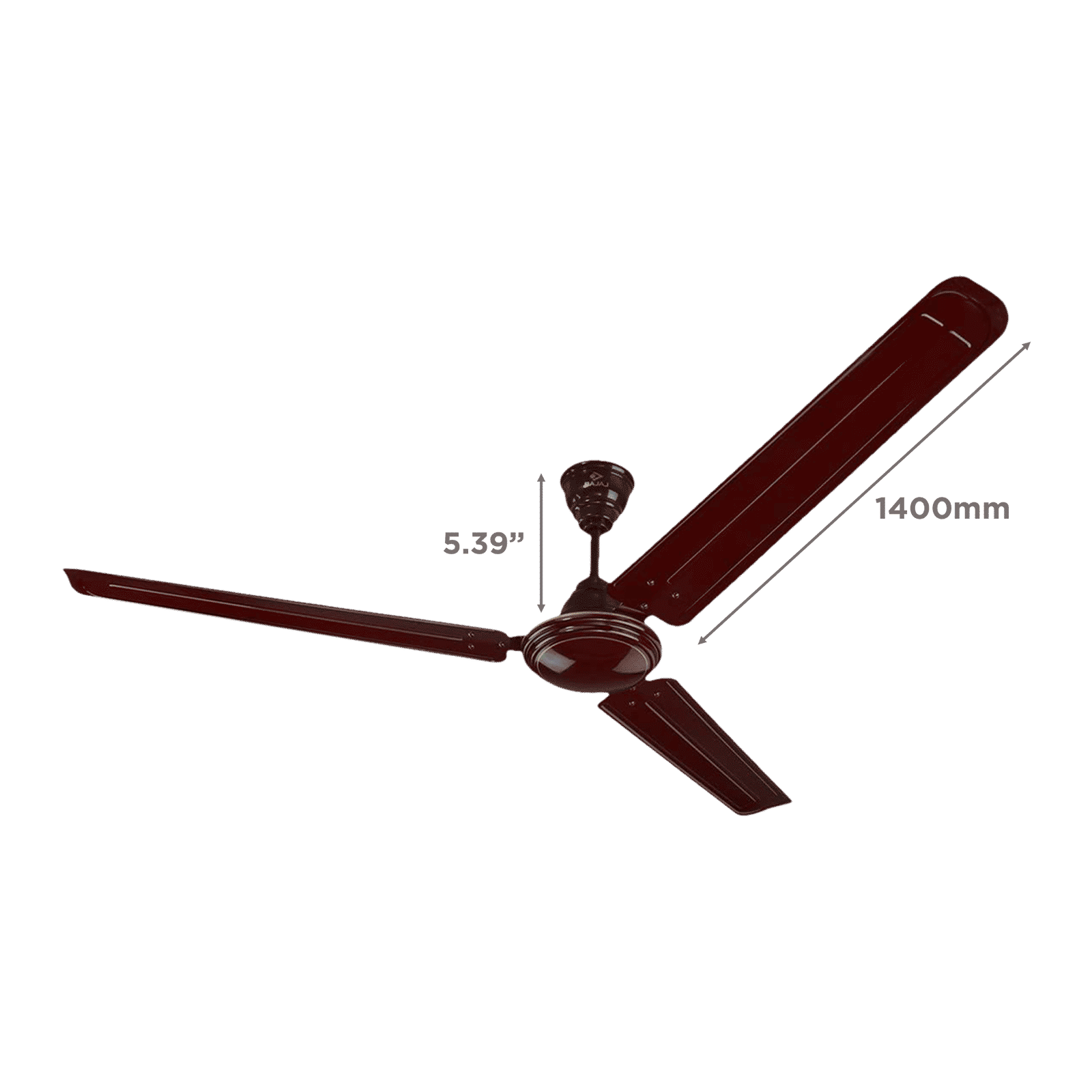BAJAJ Bahar 14EE 1400mm 3 Blade Rust Proof Ceiling Fan (High Torque Motor, Brown)_2