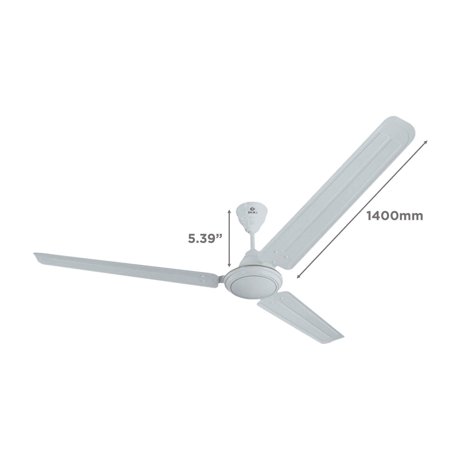 BAJAJ Bahar 1400mm 3 Blade Rust Proof Ceiling Fan (High Torque Motor, White)_2