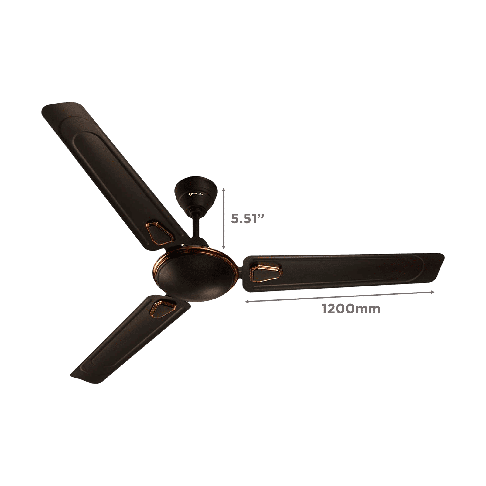 BAJAJ Economy Deco 1200mm 3 Blade Powerful Performance Ceiling Fan (Energy Efficient, Choko Brown)_2