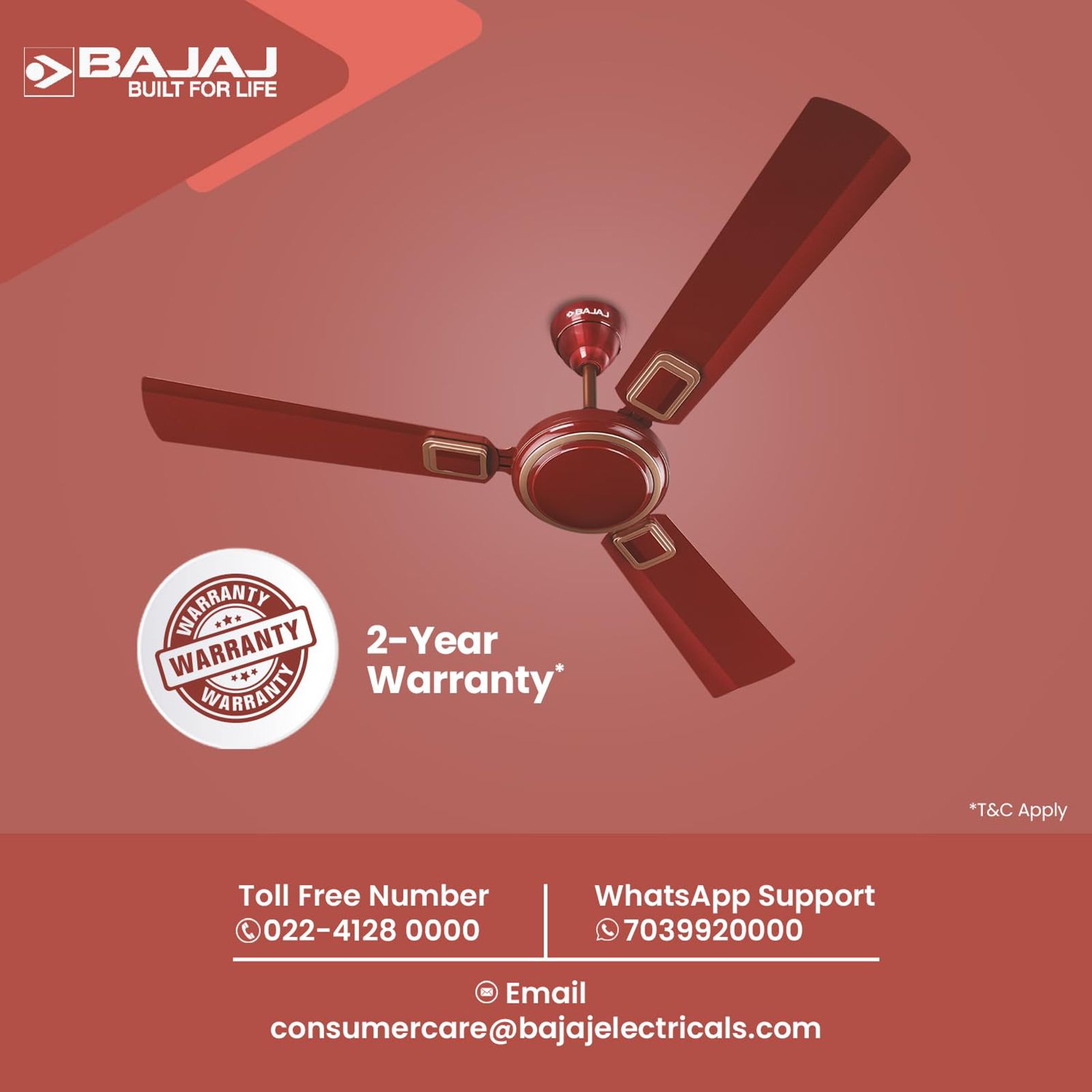 BAJAJ Grace Neo BBD EE 1 Star 1200mm 3 Blade Anti Corrosive Ceiling Fan (Energy Efficient, Velvet)_9