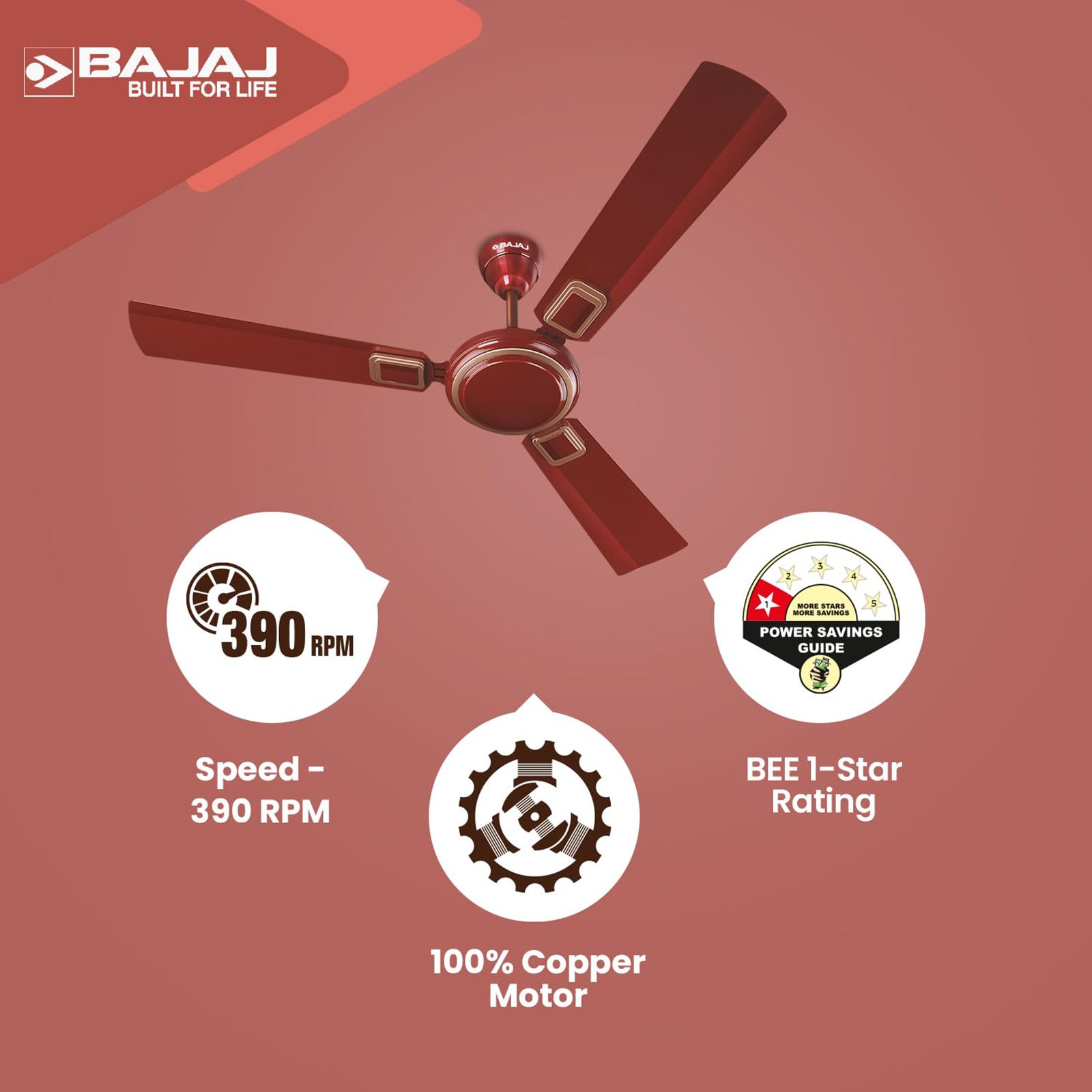 BAJAJ Grace Neo BBD EE 1 Star 1200mm 3 Blade Anti Corrosive Ceiling Fan (Energy Efficient, Velvet)_4