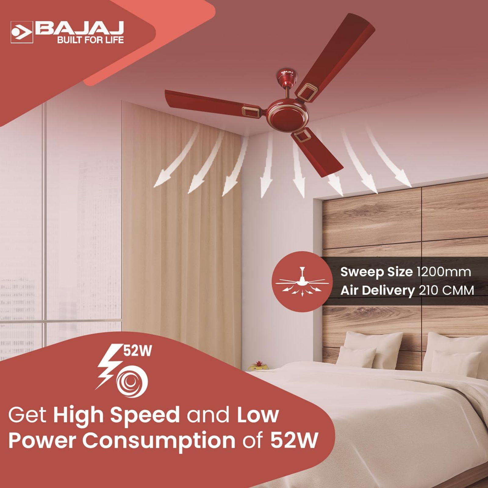BAJAJ Grace Neo BBD EE 1 Star 1200mm 3 Blade Anti Corrosive Ceiling Fan (Energy Efficient, Velvet)_5