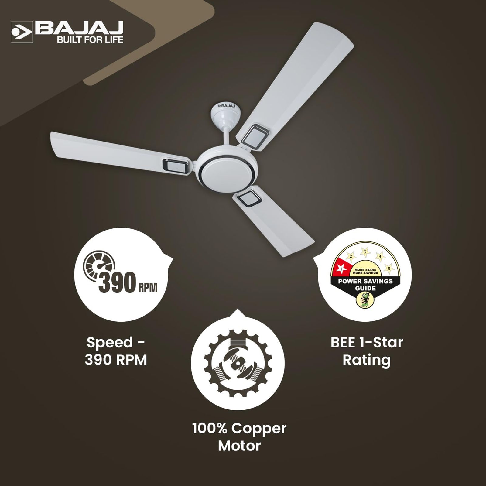 BAJAJ Grace Neo BBD EE 1 Star 1200mm 3 Blade Anti Corrosive Ceiling Fan (Energy Efficient, Moonlight White)_8
