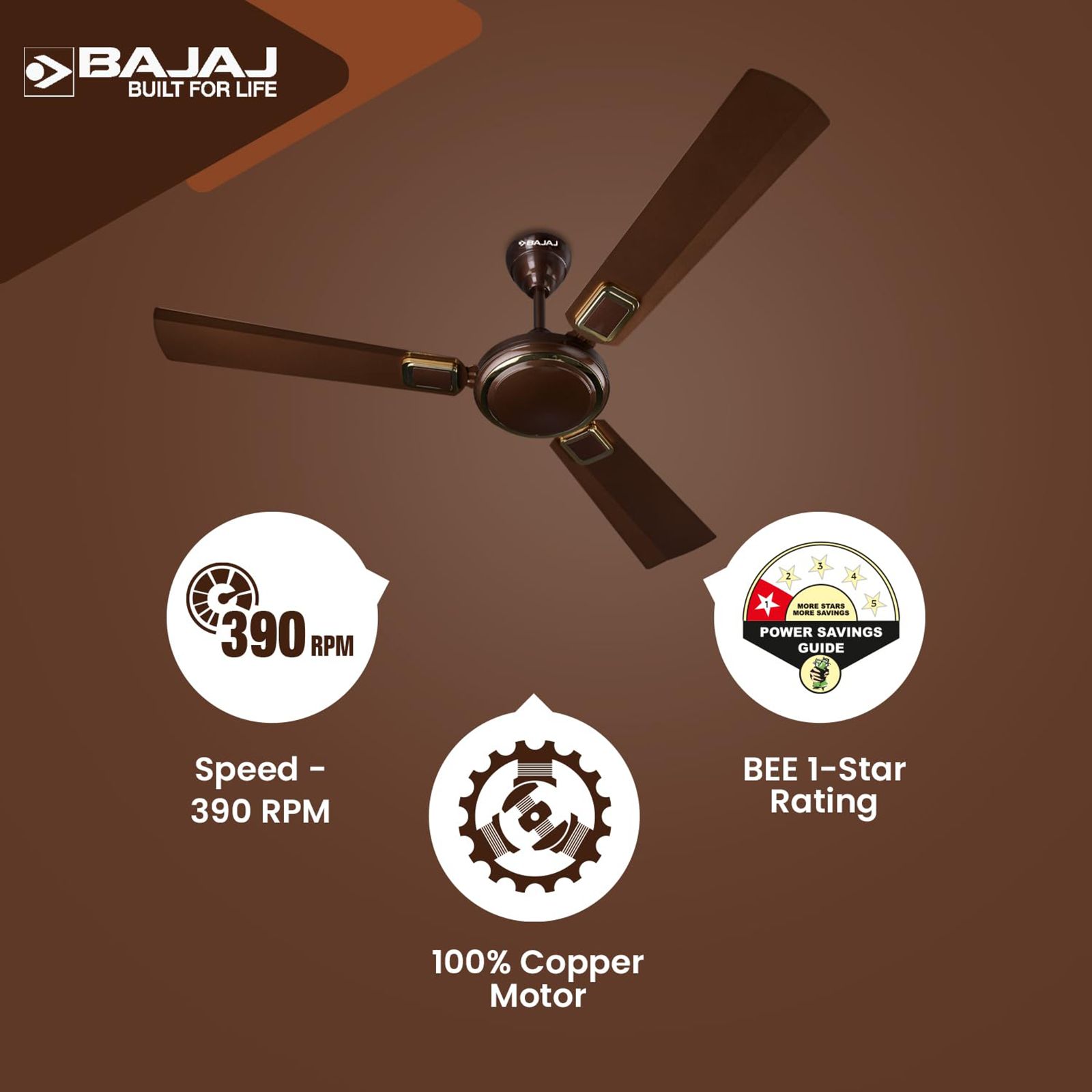 BAJAJ Grace Neo BBD EE 1 Star 1200mm 3 Blade Anti Corrosive Ceiling Fan (Energy Efficient, Timber Golden)_6