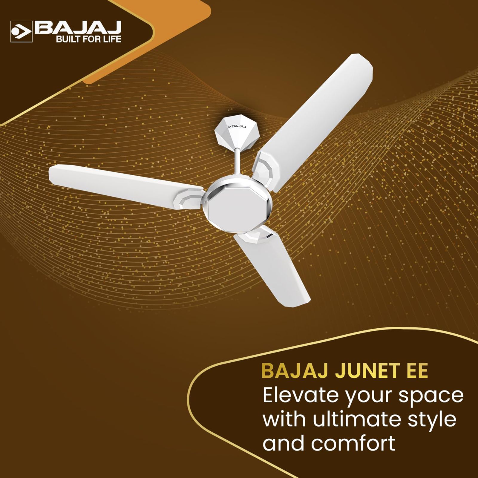 BAJAJ 251693EE 1 Star 1200mm 3 Blade Anti Bacterial Ceiling Fan ( Dual Tone Finish, Sparkle White & Chrome)_8