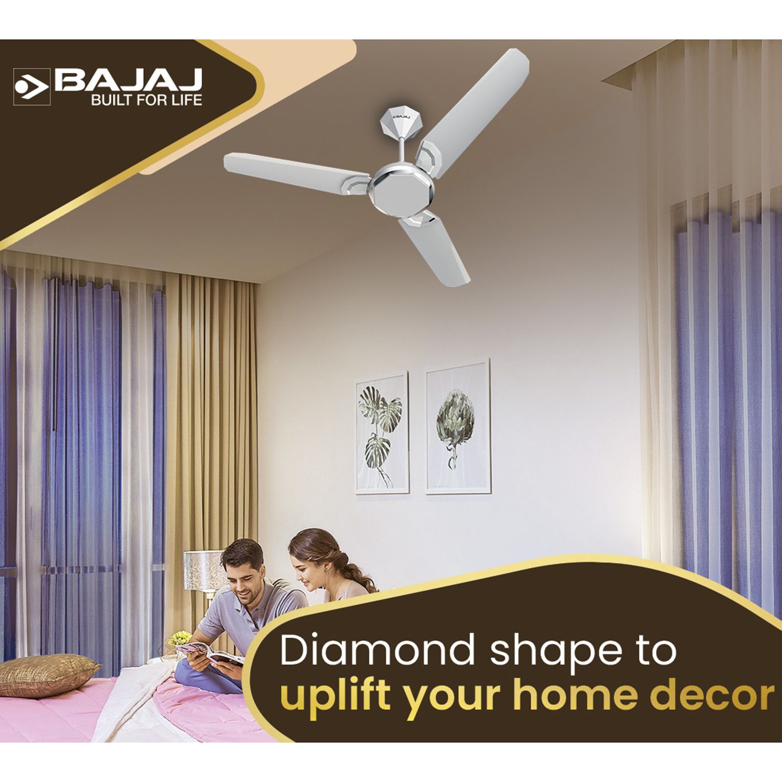 BAJAJ 251693EE 1 Star 1200mm 3 Blade Anti Bacterial Ceiling Fan ( Dual Tone Finish, Sparkle White & Chrome)_13