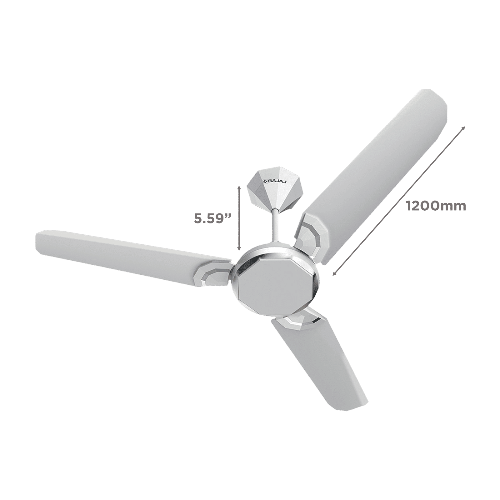 BAJAJ 251693EE 1 Star 1200mm 3 Blade Anti Bacterial Ceiling Fan ( Dual Tone Finish, Sparkle White & Chrome)_2
