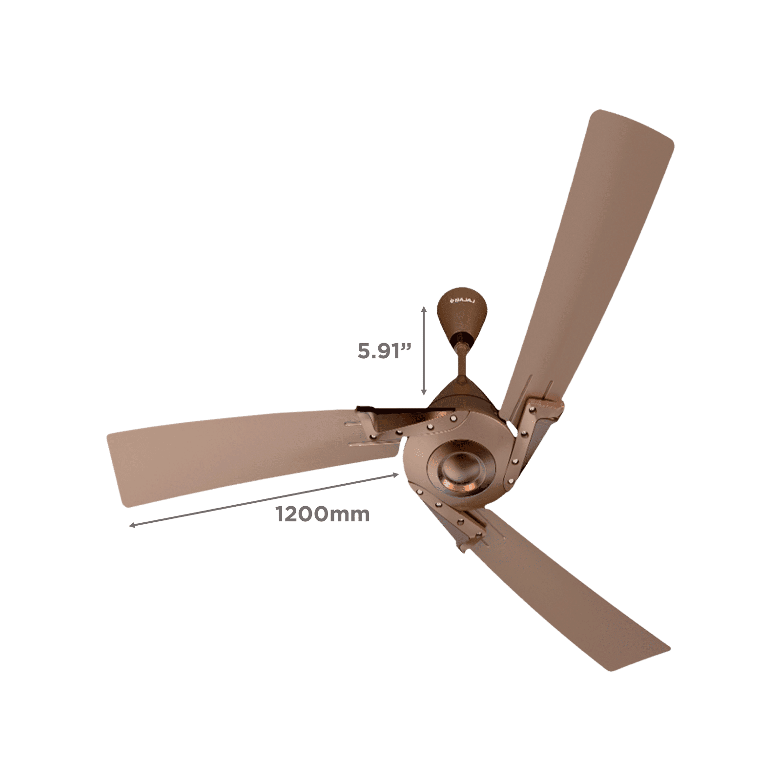 BAJAJ Euro Prime 1 Star 1200mm 3 Blade Anti Bacterial Ceiling Fan (Dual Tone Trims, Brown & Bronze)_2