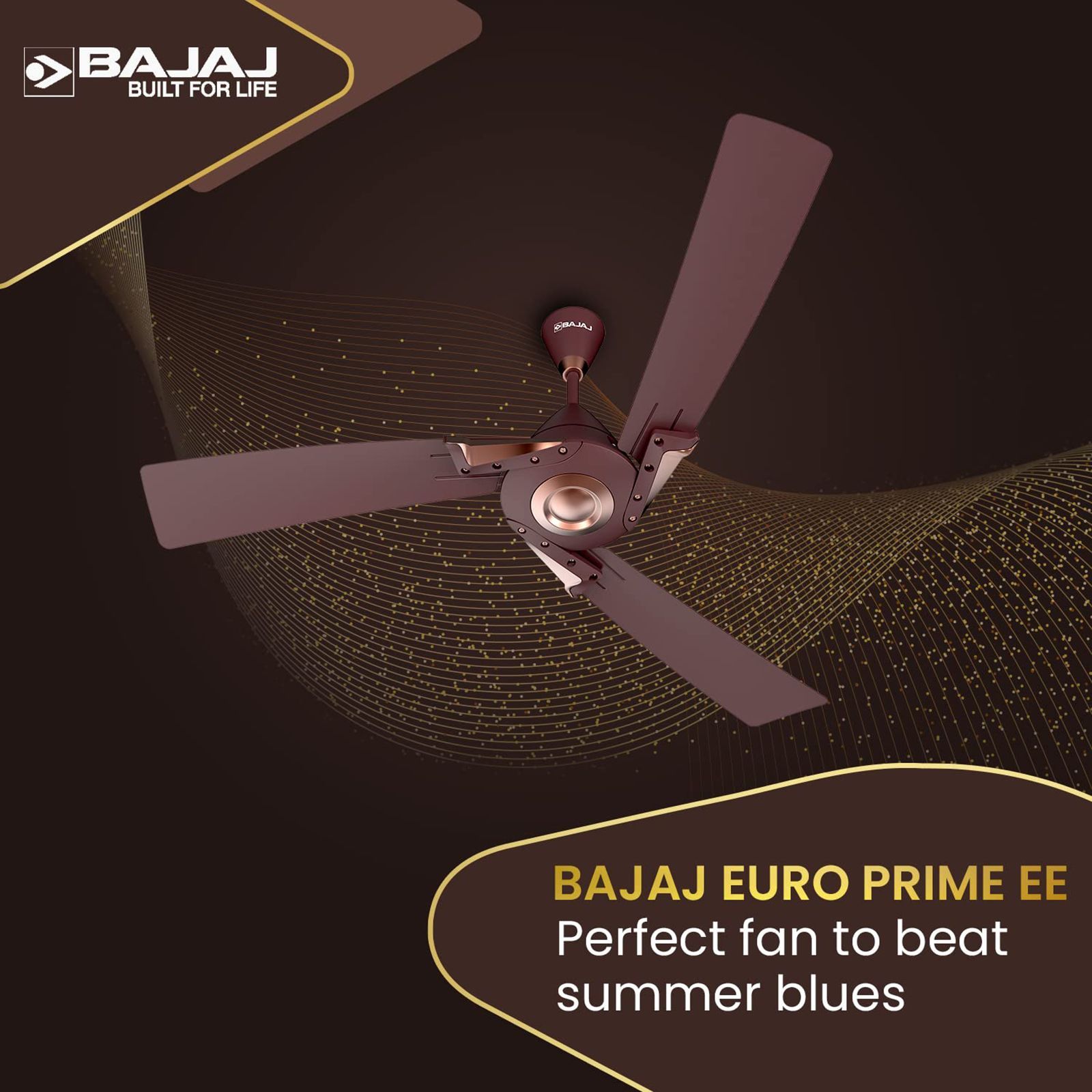 BAJAJ Euro Prime EE 1 Star 1200mm 3 Blade Silent Operation Ceiling Fan (Anti Bacterial, Walnut & Copper)_7