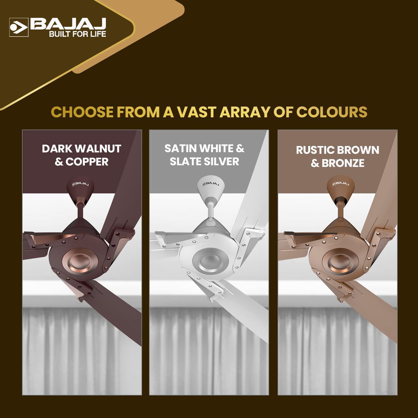 BAJAJ Euro Prime EE 1 Star 1200mm 3 Blade Silent Operation Ceiling Fan (Anti Bacterial, White & Silver)_6