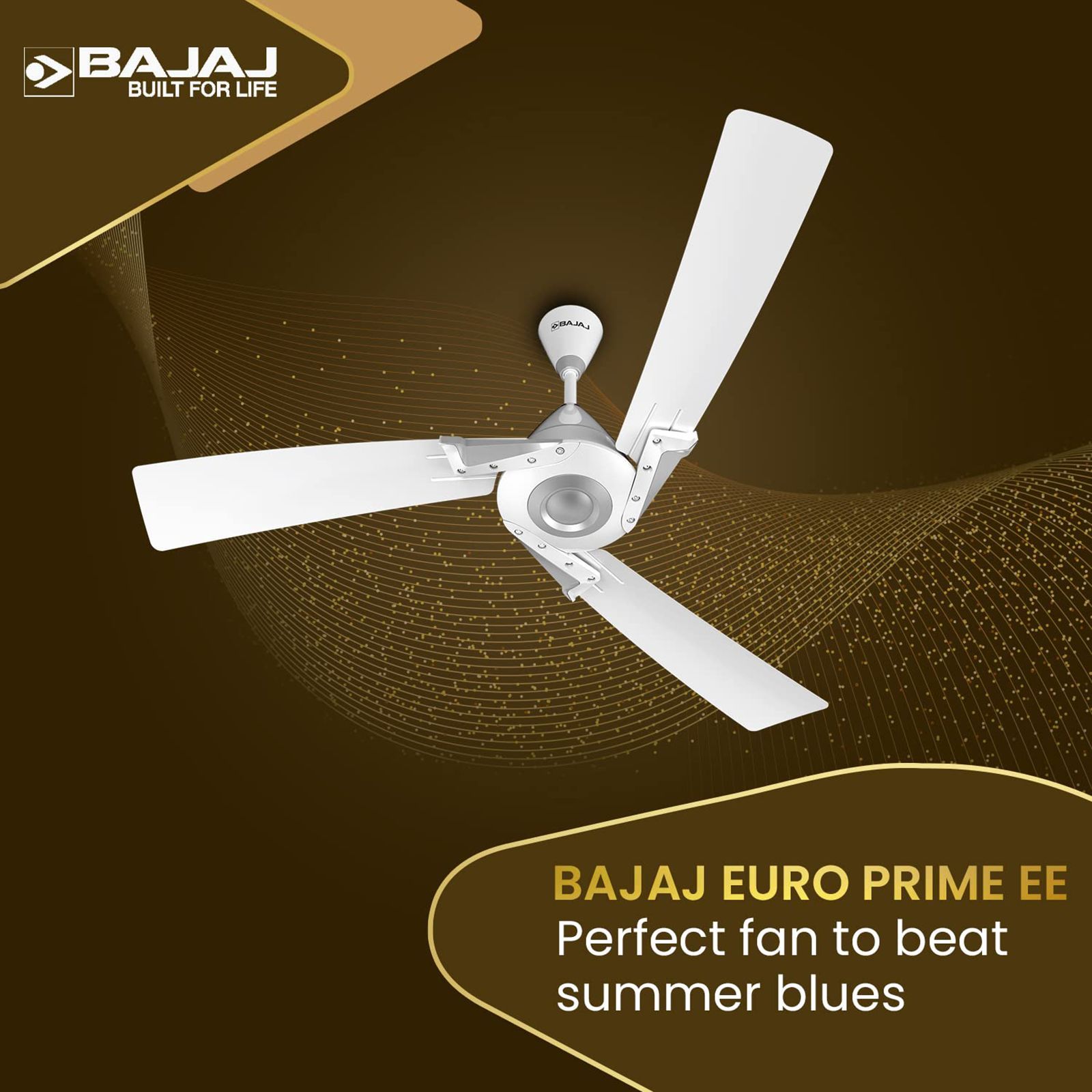 BAJAJ Euro Prime EE 1 Star 1200mm 3 Blade Silent Operation Ceiling Fan (Anti Bacterial, White & Silver)_7