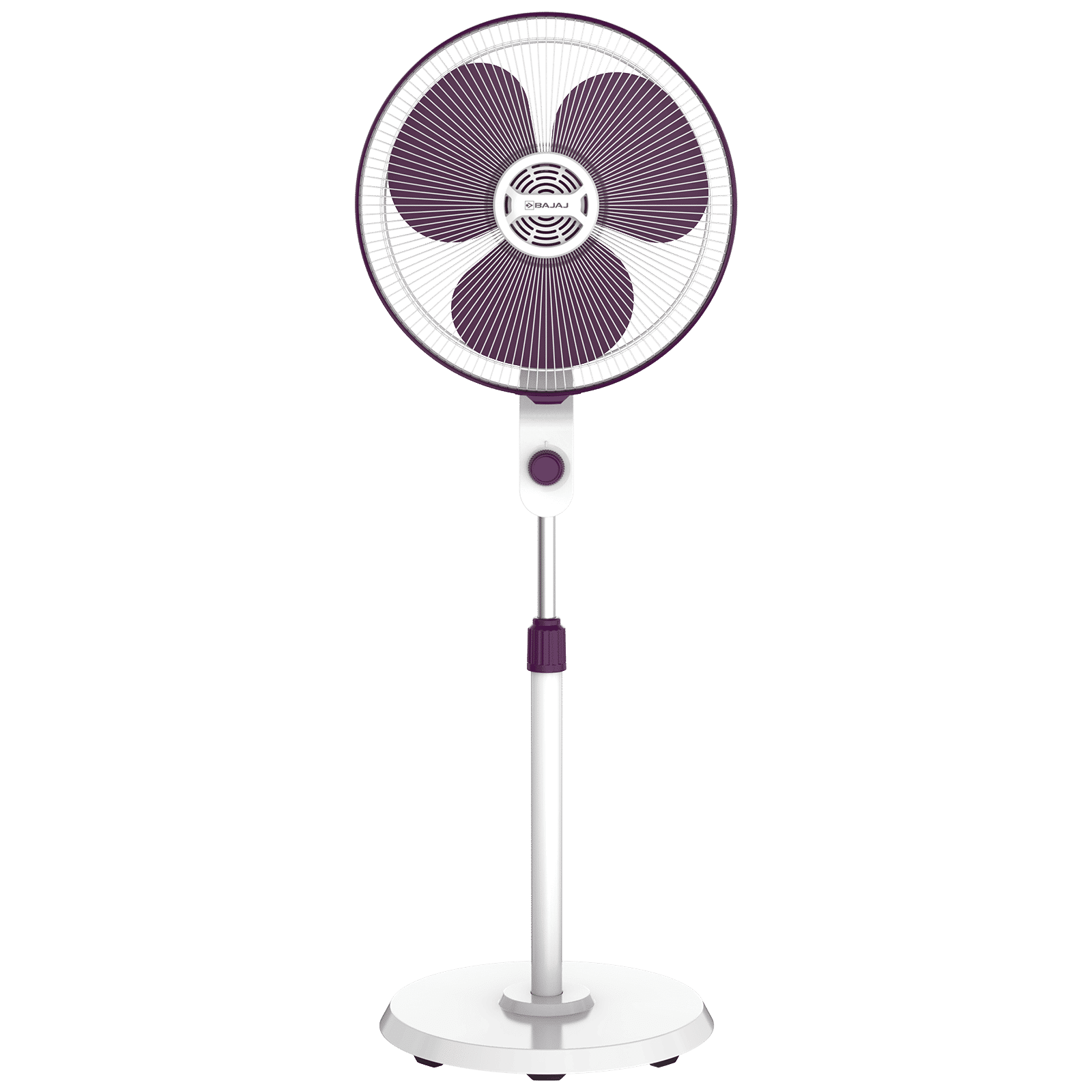 BAJAJ Veloce 5 Star 400mm 3 Blade Silent Operation Pedestal Fan (Thermal Overload Protector, White & Purple)_1