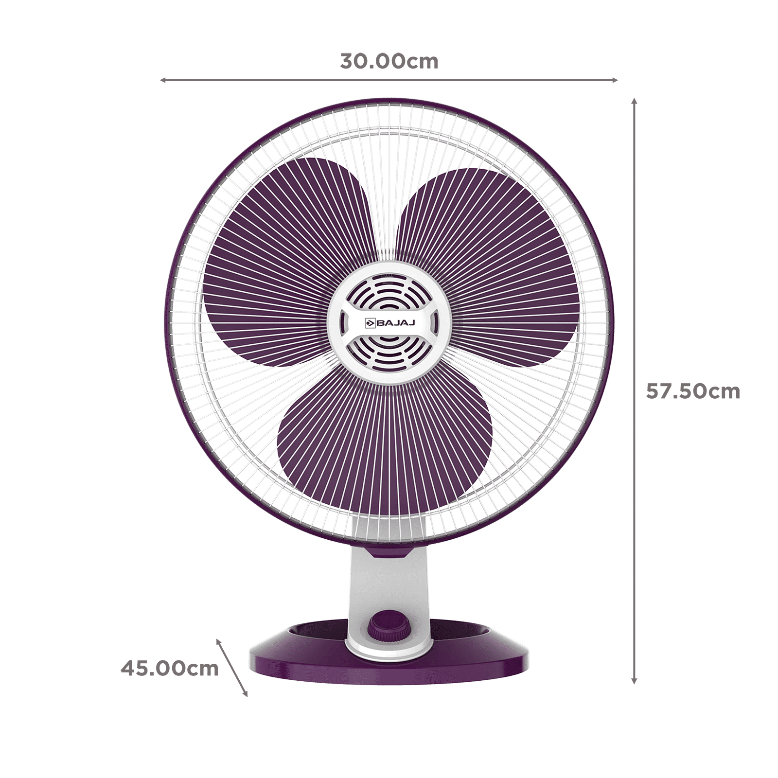 BAJAJ Veloce 5 Star 400mm 3 Blade Thermal Overload Protector Table Fan (Copper Motor, White & Purple) BAJAJ Veloce 5 Star 400mm 3 Blade Thermal Overload Protector Table Fan (Copper Motor, White & Purple)_2