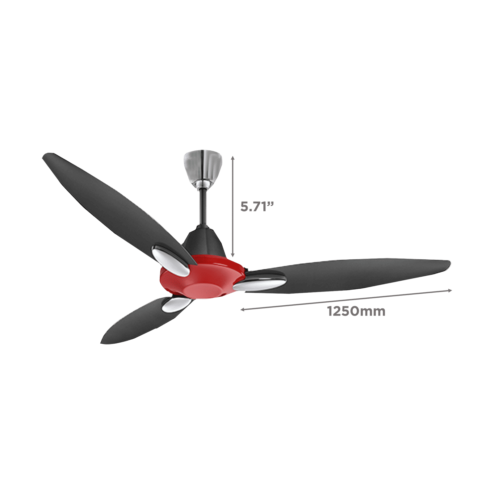 USHA Bloom Daffodil 1 Star 1250mm 3 Blade Electroplated Finish Ceiling Fan (Dust Resistant, Red & Black) USHA Bloom Daffodil 1 Star 1250mm 3 Blade Electroplated Finish Ceiling Fan (Dust Resistant, Red & Black)_2