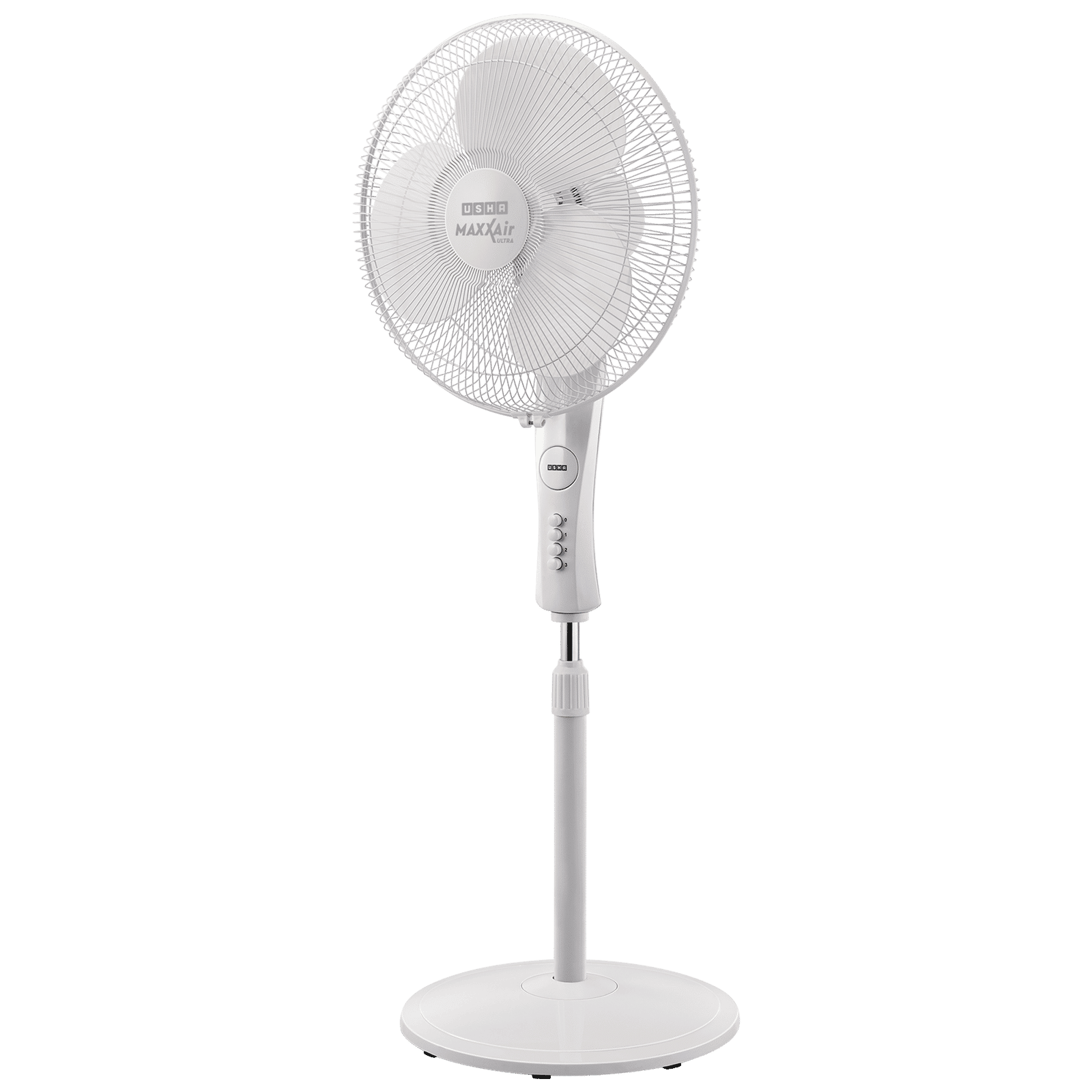 USHA Maxx Air Ultra 400mm 3 Blade Copper Motor Pedestal Fan (Sturdy Blades, White)_1