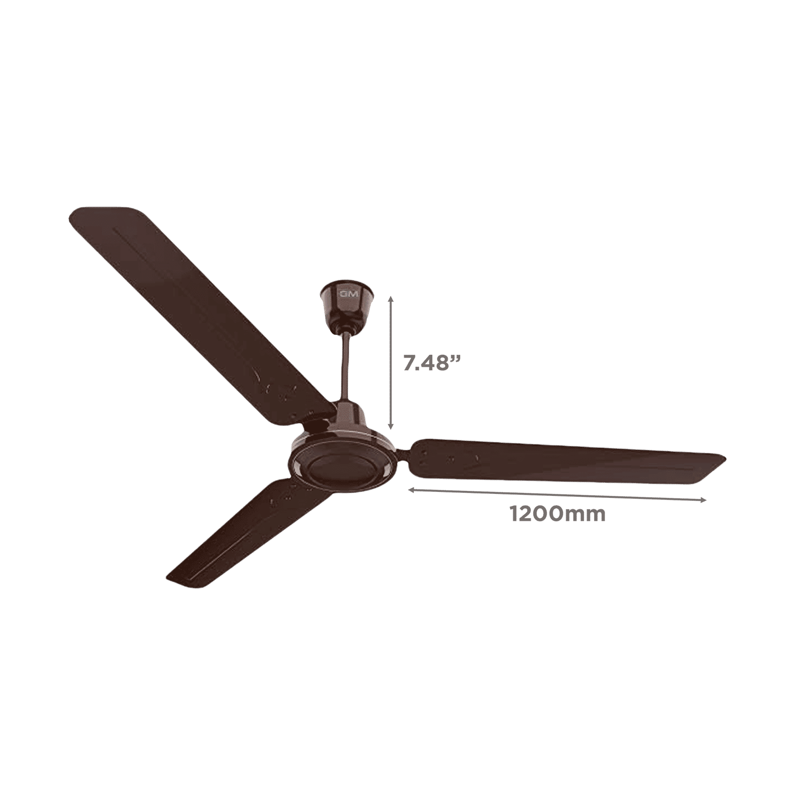 GM AIR9 1 Star 1200mm 3 Blade Anti Dust Ceiling Fan (Inverter Technology, Brown)_2