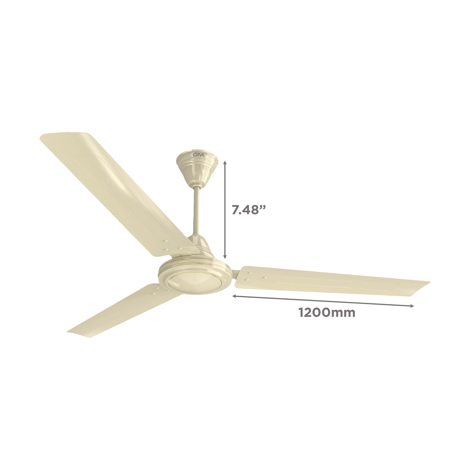 GM AIR9 1 Star 1200mm 3 Blade Inverter Technology Ceiling Fan (Energy Efficient, Ivory)_2