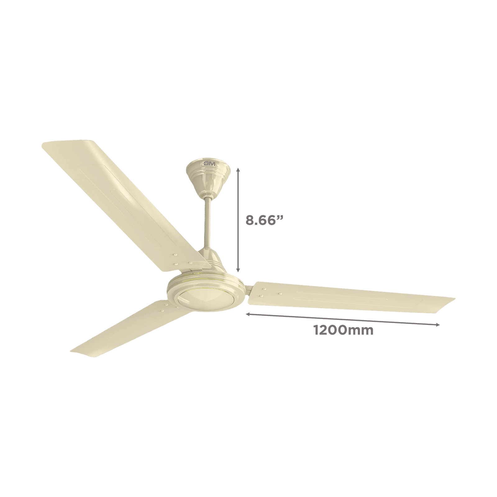 GM Air MT 1 Star 1200mm 3 Blade Silent Operation Ceiling Fan (Inverter Technology, Ivory)_2