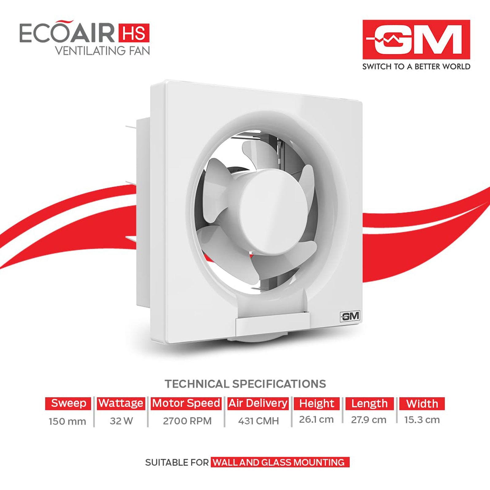 GM Eco Air 150mm Exhaust Fan (Inverter Technology, White)_10