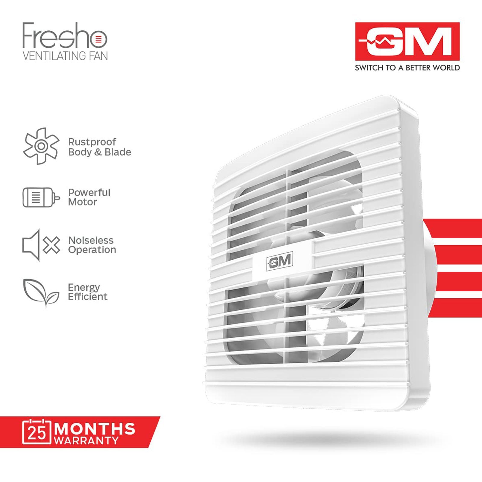 GM Fresho 100mm Exhaust Fan (Water Resistant, White)_5