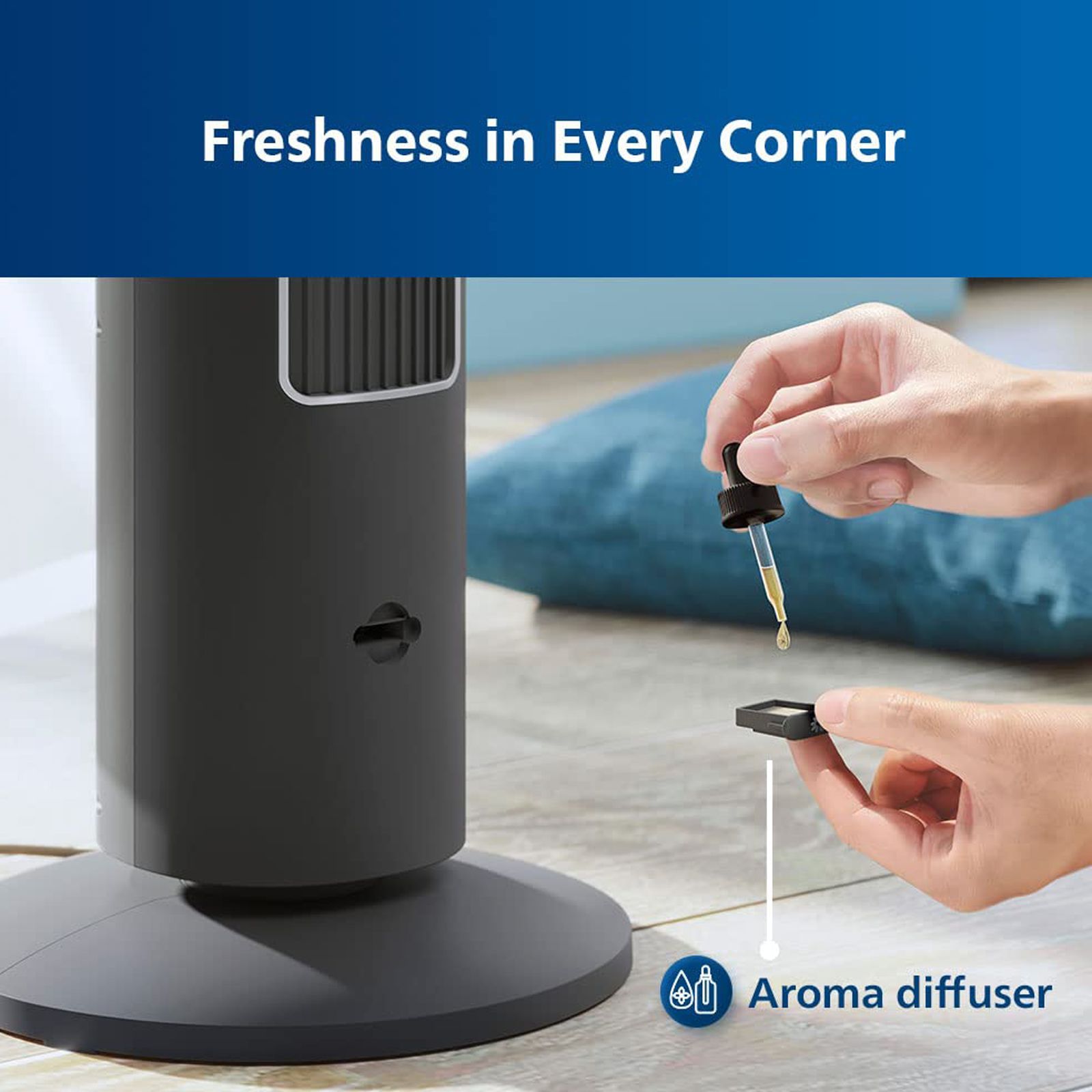 PHILIPS 5000 Series Bladeless 2230 m3/hr Air Delivery Tower Fan with Remote (Quiet Sleep mode, Black)_14