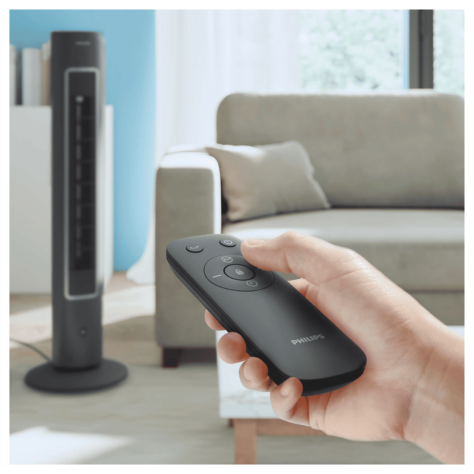 PHILIPS 5000 Series Bladeless 2230 m3/hr Air Delivery Tower Fan with Remote (Quiet Sleep mode, Black)_6