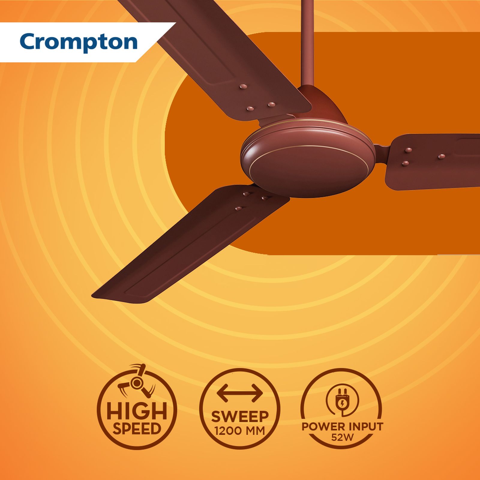Crompton Highspeed HS 1 Star 1200mm 3 Blade Copper Motor Ceiling Fan (Anti Rust, Lustre Brown) Crompton Highspeed HS 1 Star 1200mm 3 Blade Copper Motor Ceiling Fan (Anti Rust, Lustre Brown)_4