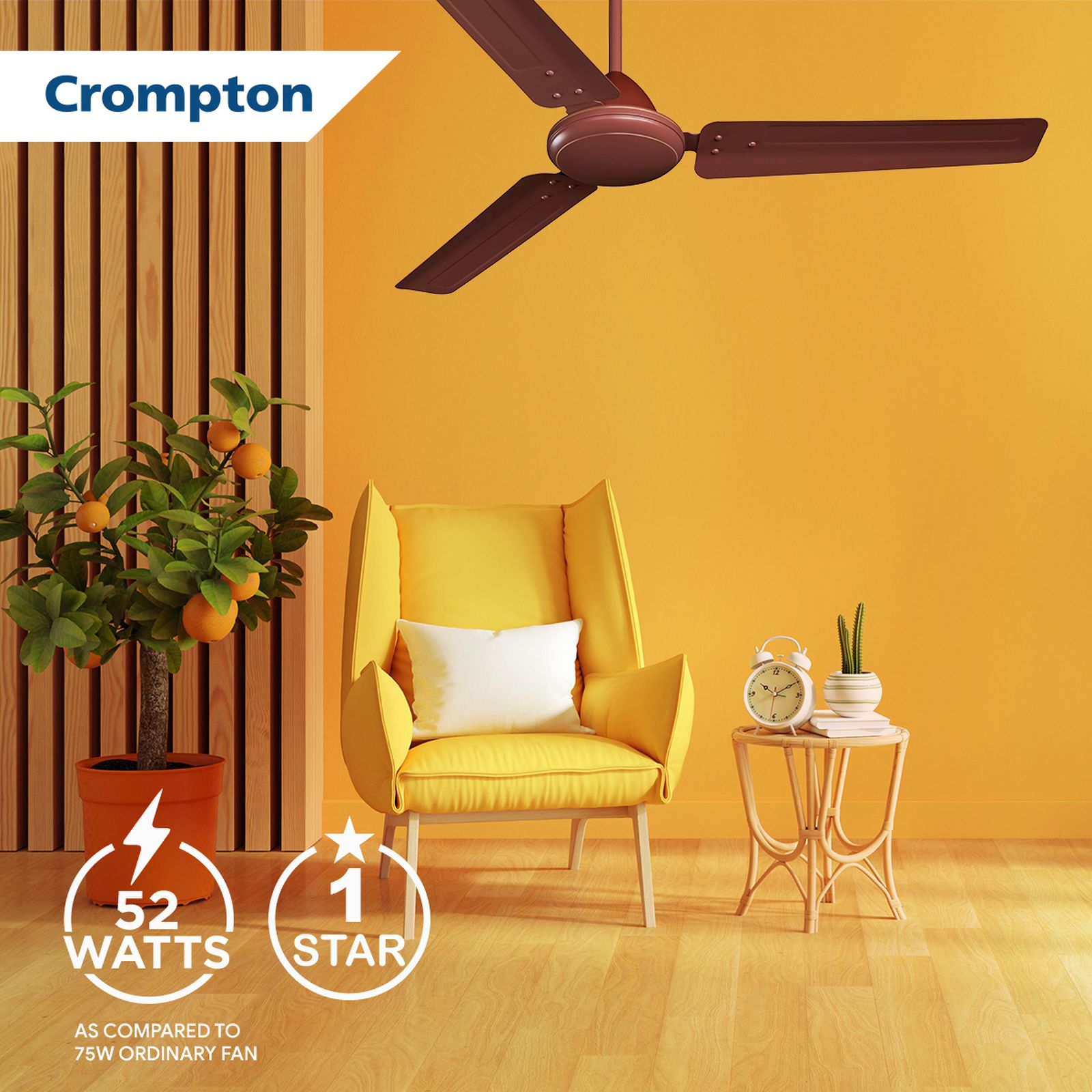 Crompton Highspeed HS 1 Star 1200mm 3 Blade Copper Motor Ceiling Fan (Anti Rust, Lustre Brown) Crompton Highspeed HS 1 Star 1200mm 3 Blade Copper Motor Ceiling Fan (Anti Rust, Lustre Brown)_6