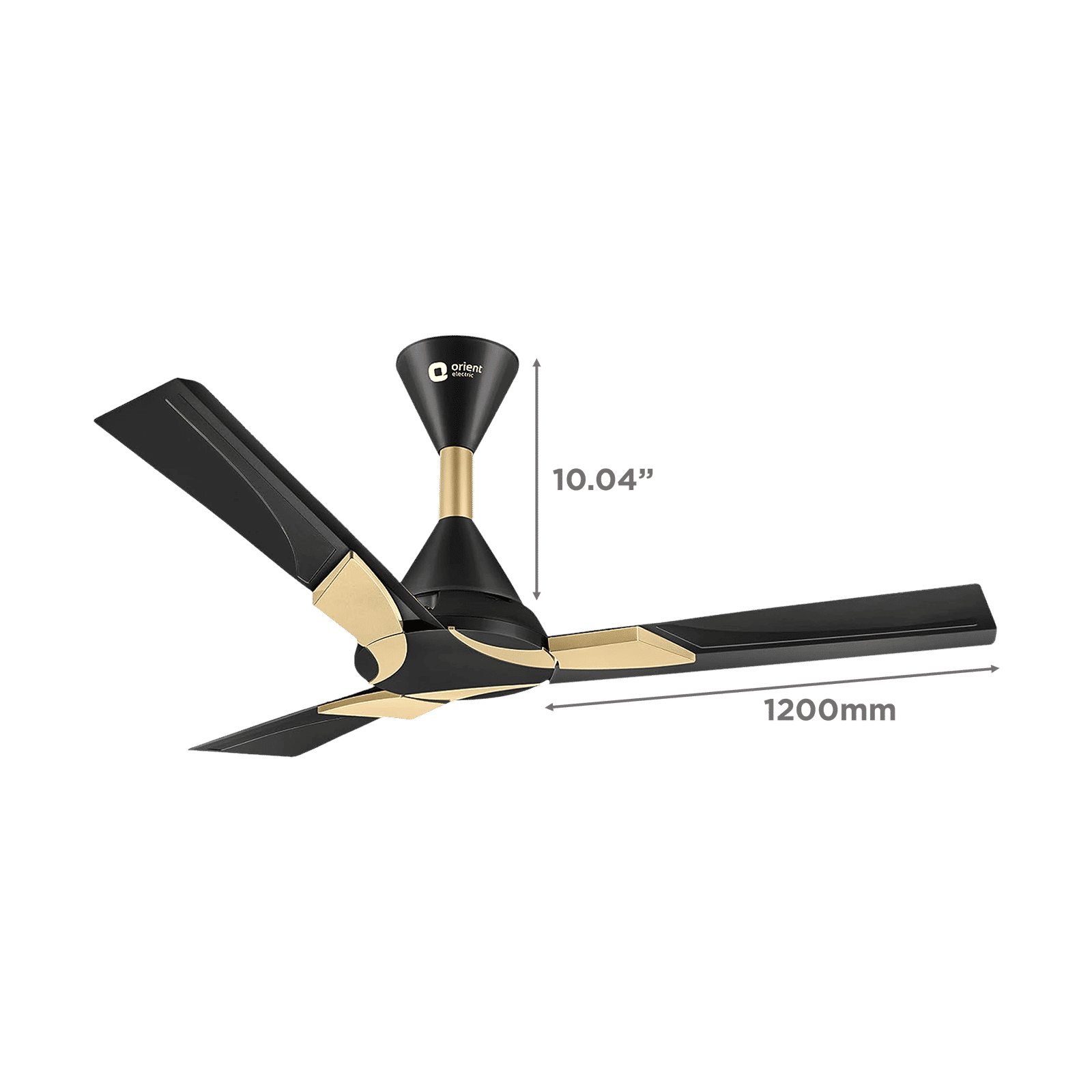 Orient Wendy 5 Star 1200mm 3 Blade High Speed Ceiling Fan (Rust Resistant, Black & Gold)_2