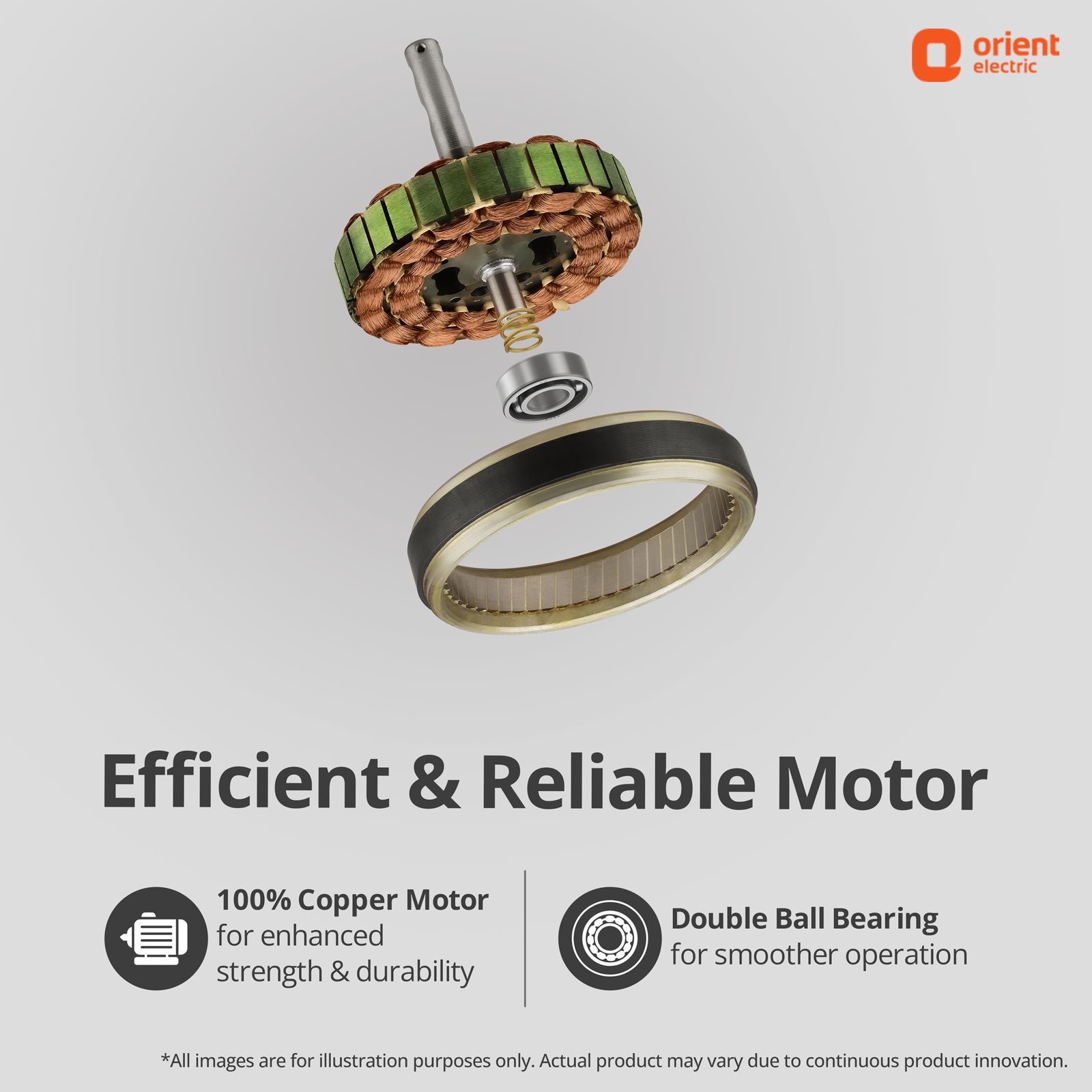 Orient Gratia 1 Star 1200mm 3 Blade High Performance Ceiling Fan (Double Ball Bearing, Metalic Ivory) Orient Gratia 1 Star 1200mm 3 Blade High Performance Ceiling Fan (Double Ball Bearing, Metalic Ivory)_10