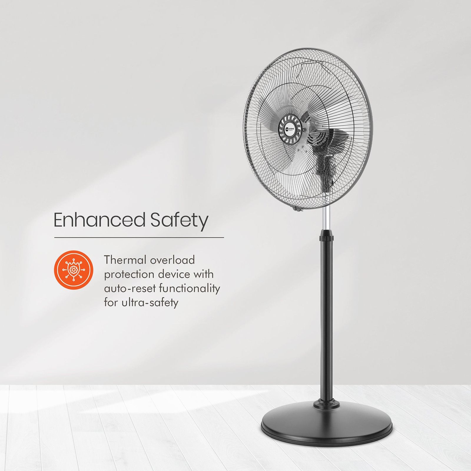 Orient Tornado II 450mm 3 Blade High Speed Pedestal Fan (Inverter Technology, Black)_5