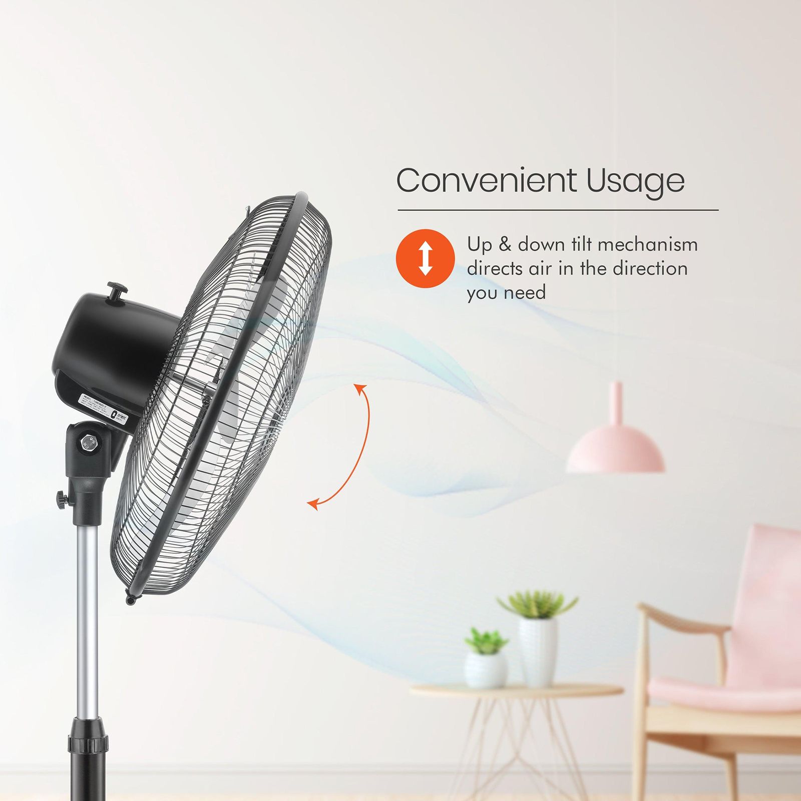 Orient Tornado II 450mm 3 Blade High Speed Pedestal Fan (Inverter Technology, Black)_7