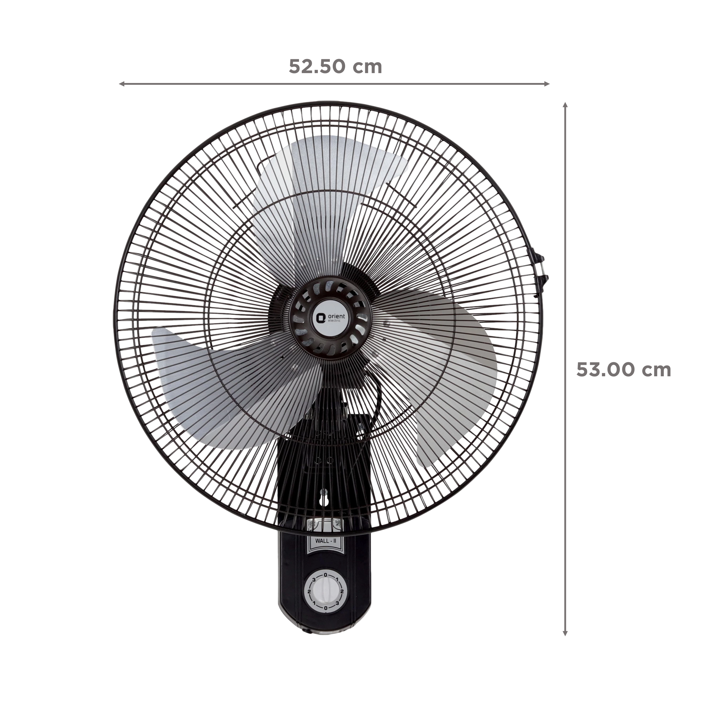 Orient Tornado II 450mm 3 Blade High Speed Wall Mounted Fan (Inverter Technology, Black)_2