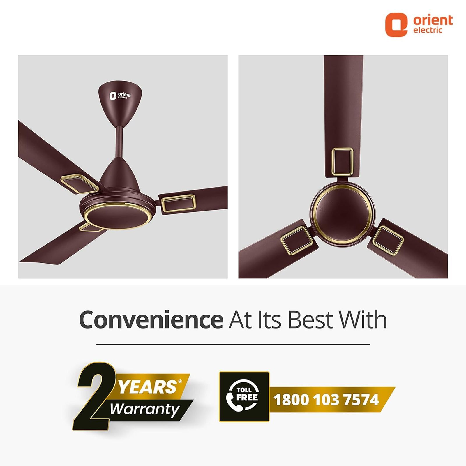 Orient Falcon 425 Deco 1200mm 3 Blade Copper Motor Ceiling Fan (High Speed, Brown) Orient Falcon 425 Deco 1200mm 3 Blade Copper Motor Ceiling Fan (High Speed, Brown)_5